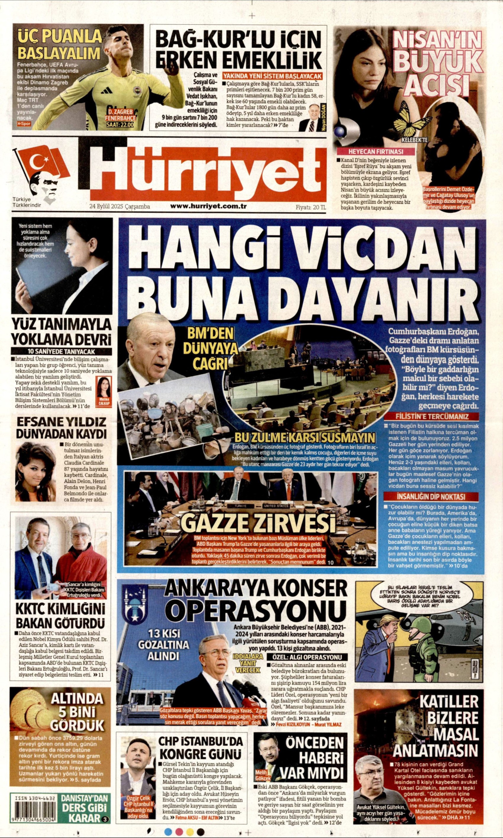 24 Eylül 2025 gazete manşetleri: Gazeteler, ABB'ye yönelik konser operasyonunu nasıl gördü?