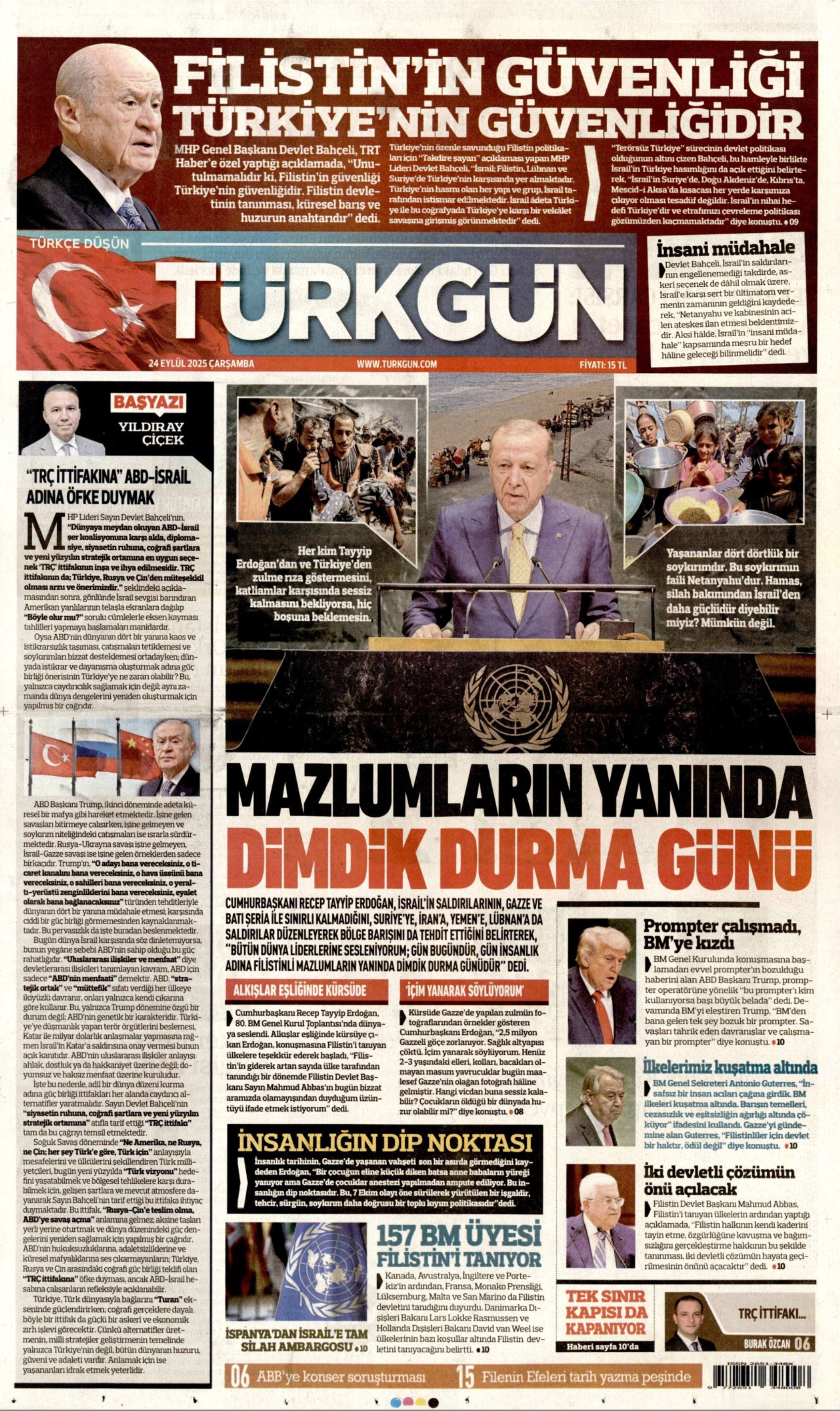 24 Eylül 2025 gazete manşetleri: Gazeteler, ABB'ye yönelik konser operasyonunu nasıl gördü?