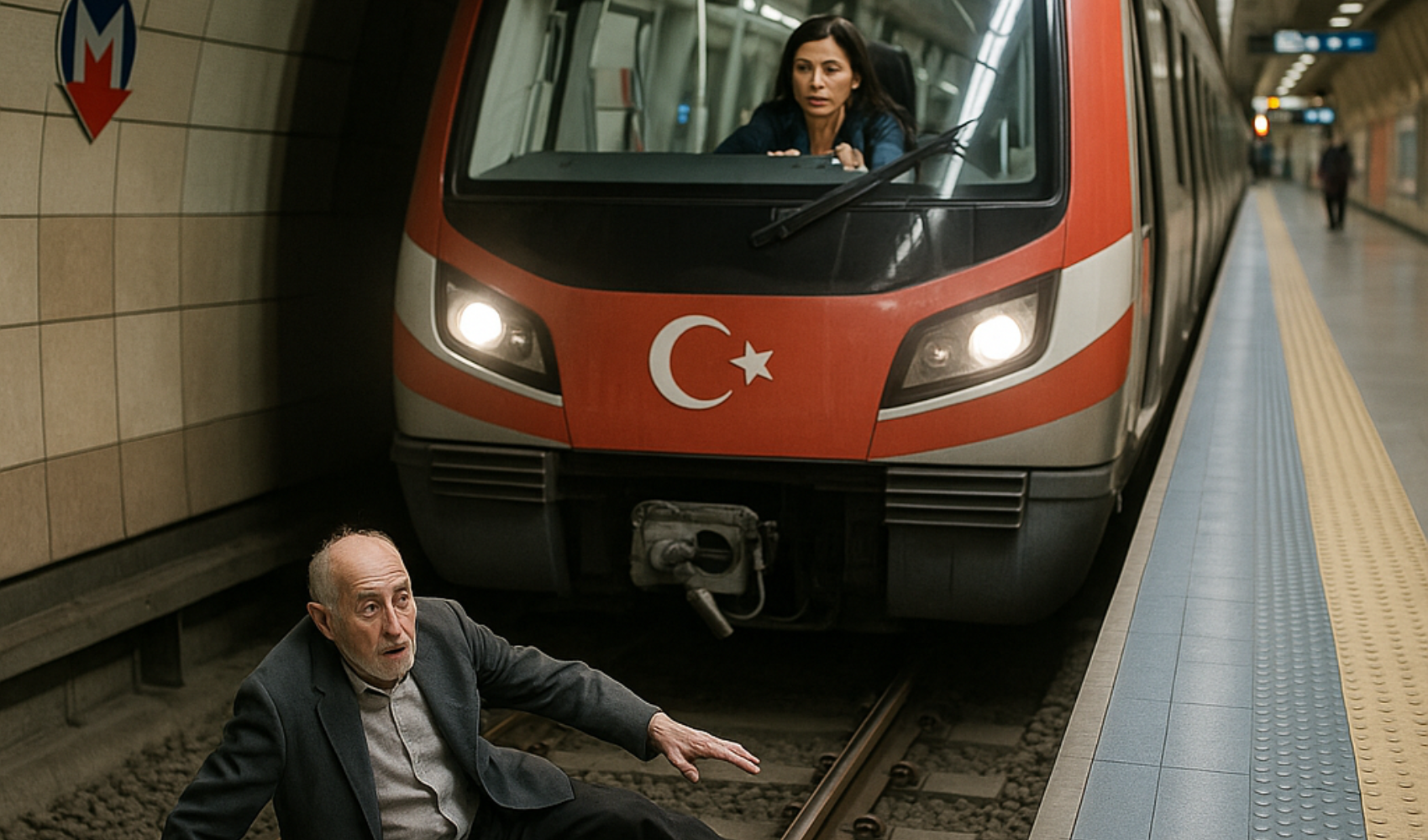 Bursa metrosunda yaşanan şans eseri kurtuluş: 80 yaşındaki yolcunun raylarda can pazarı