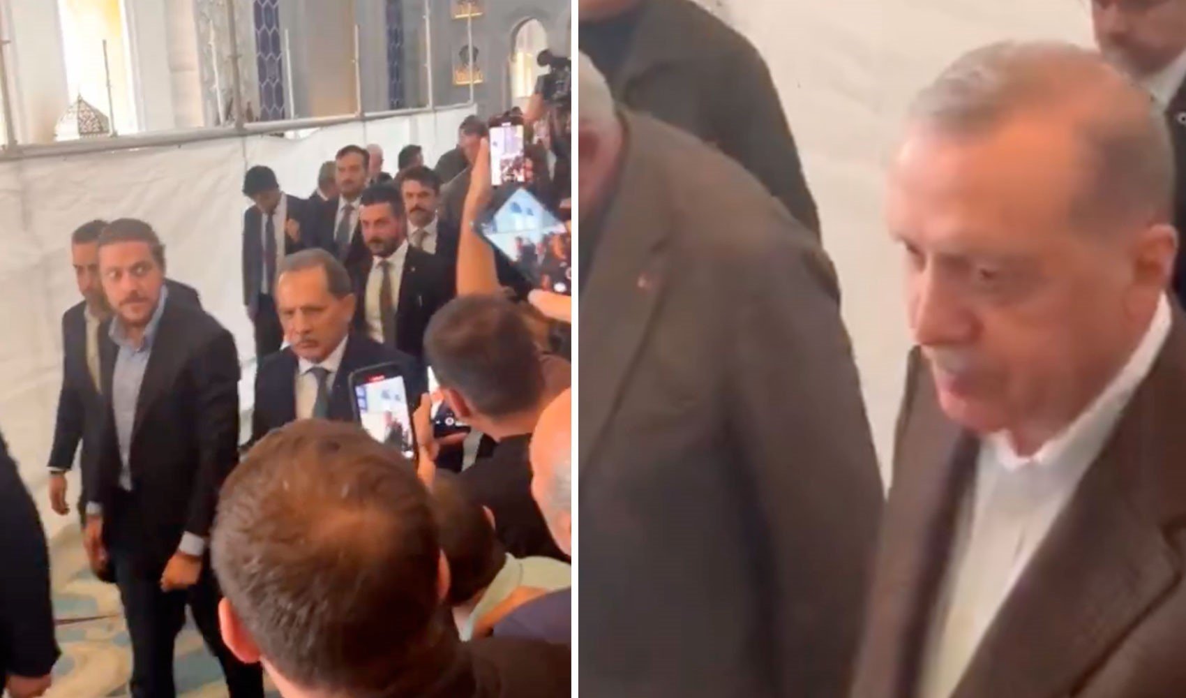 Erdoğan camiye geldi, tekbir sesleri yükseldi