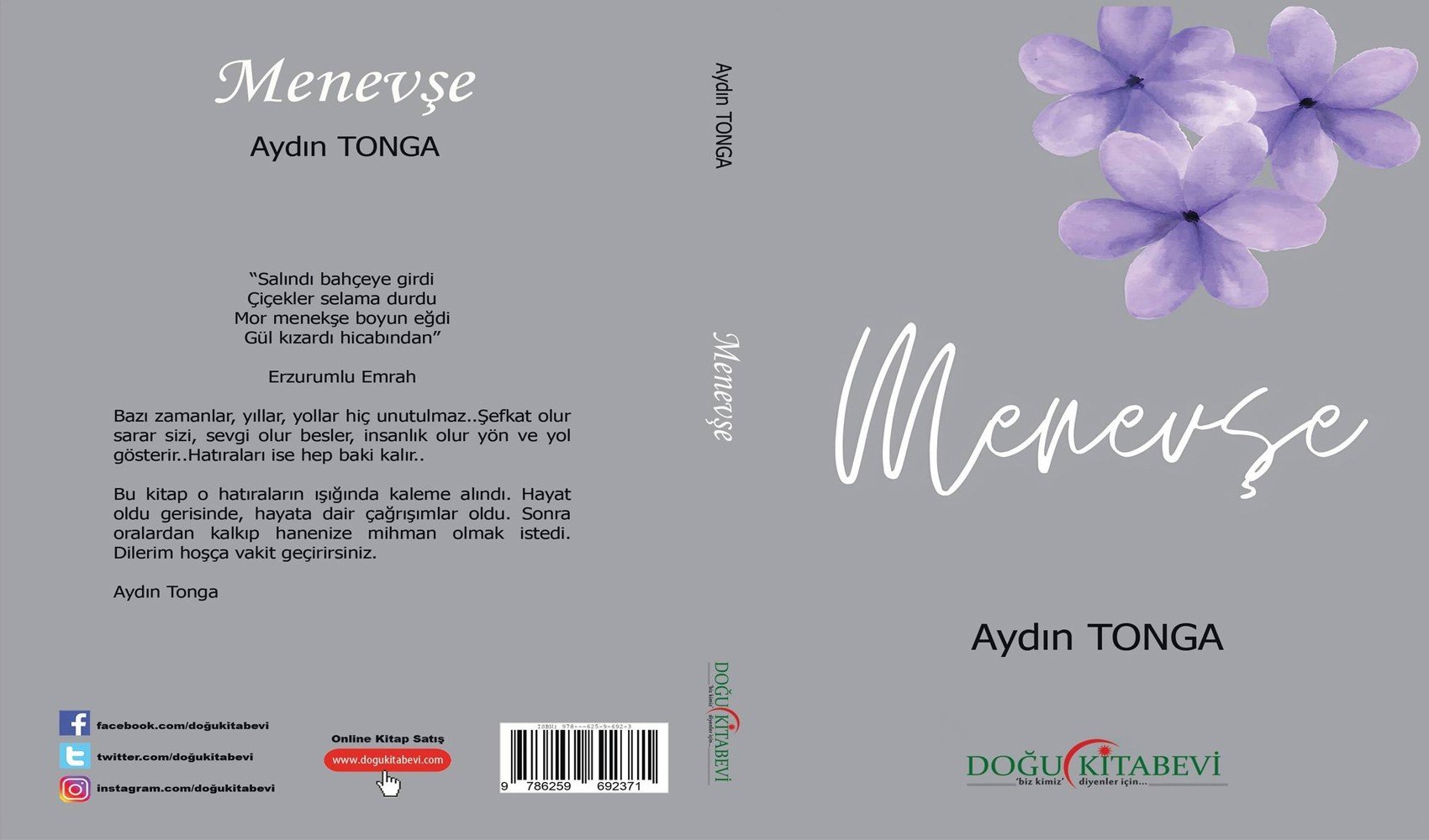 Aydın Tonga'nın yeni kitabı 'Menevşe' okurla buluşuyor