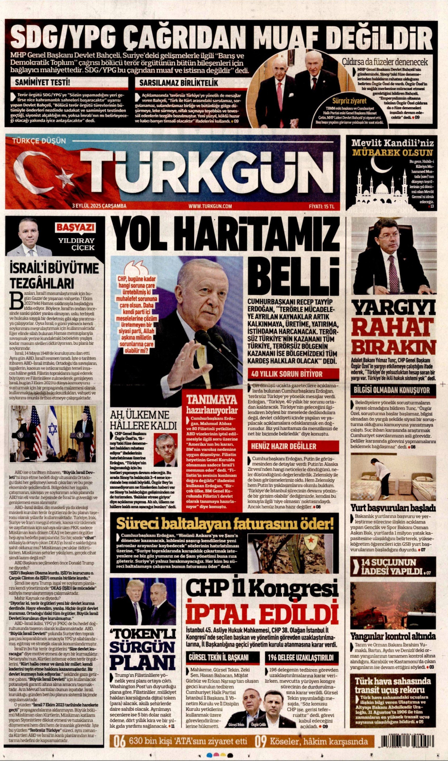 3 Eylül 2025 gazete manşetleri: Gazeteler, CHP İstanbul'a kayyum atanmasını nasıl gördü?