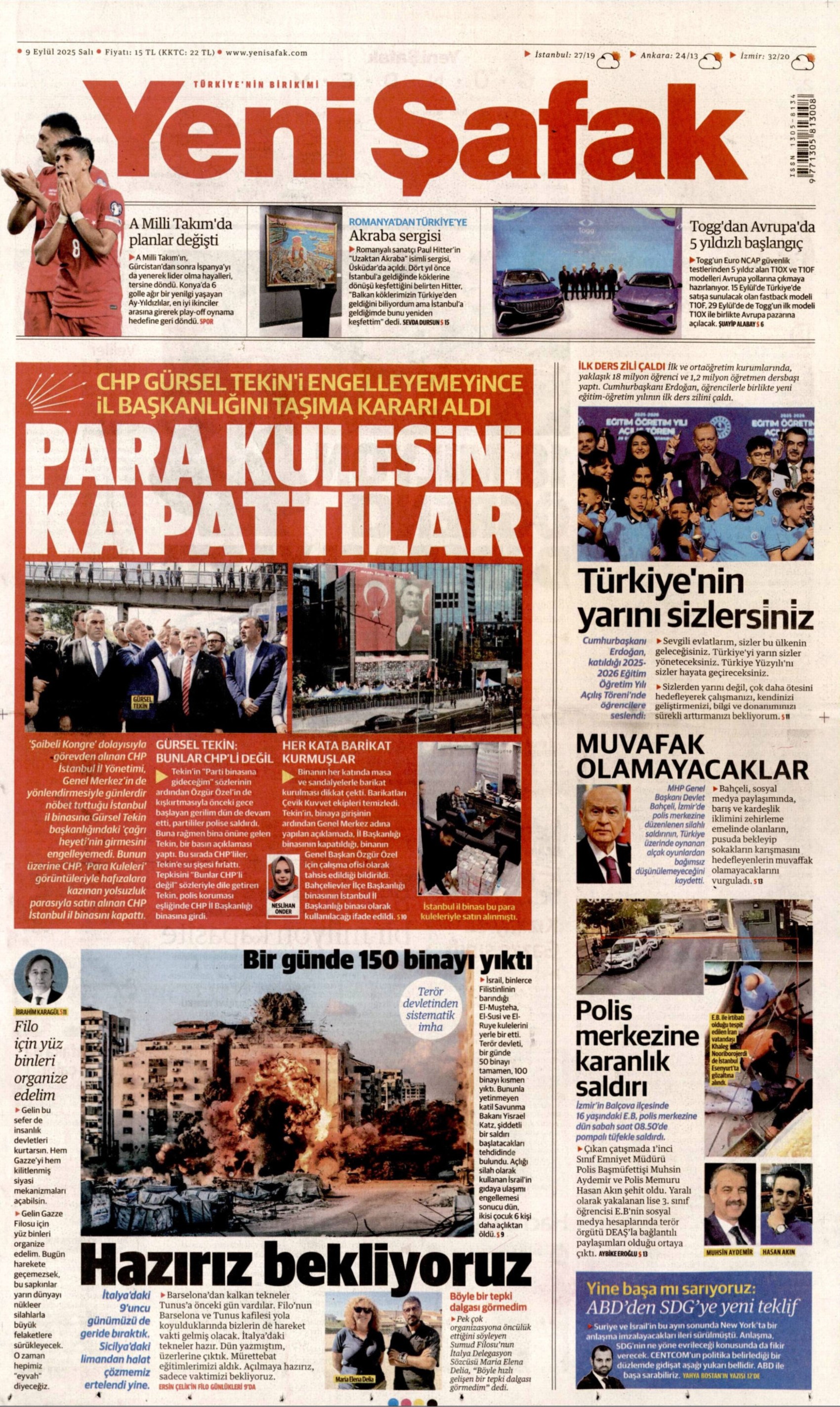 Gazeteler Gürsel Tekin'in polisle CHP binasına girişini nasıl gördü?