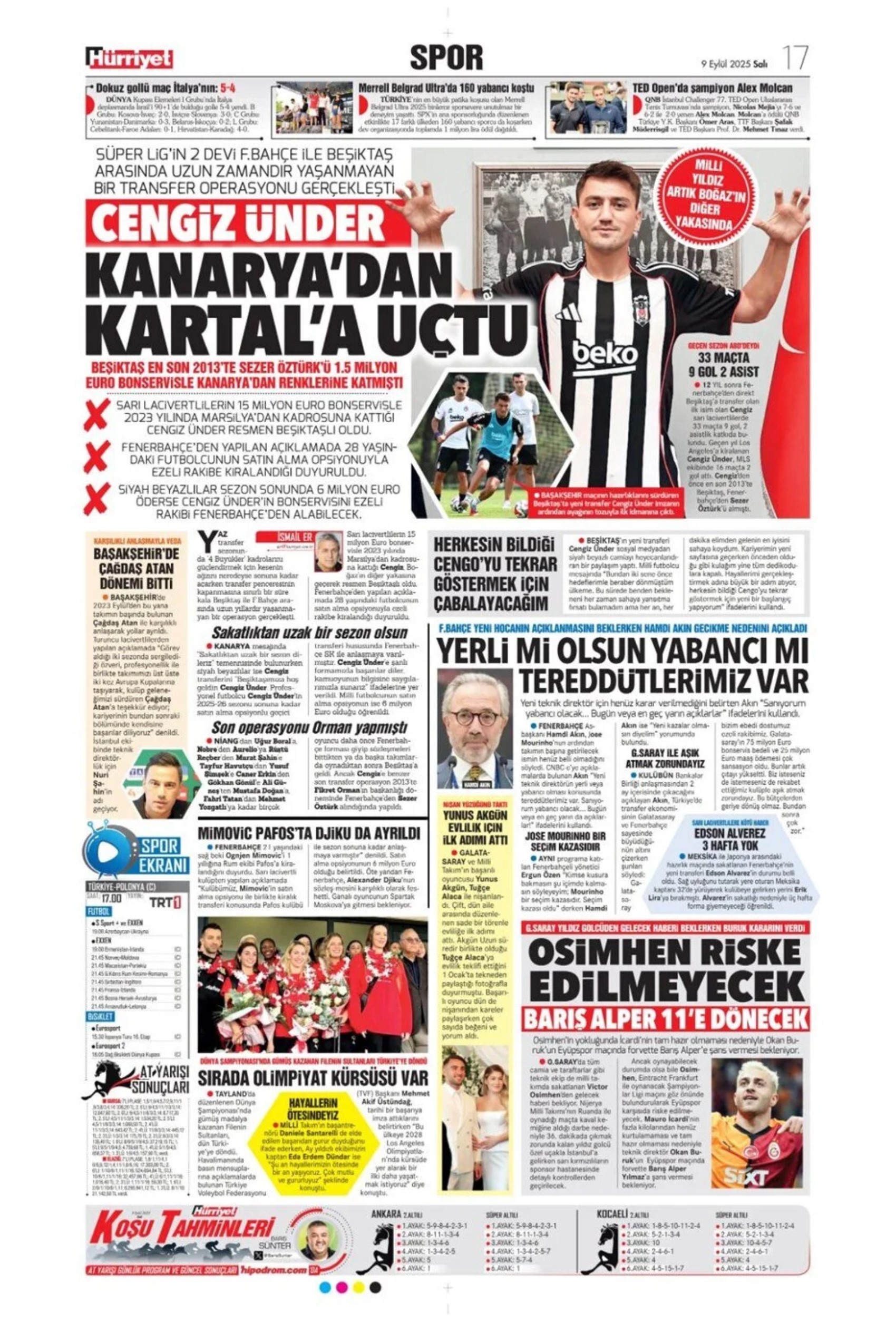 Sporda günün manşetleri... Fenerbahçe'de teknik direktör düğümü çözülüyor