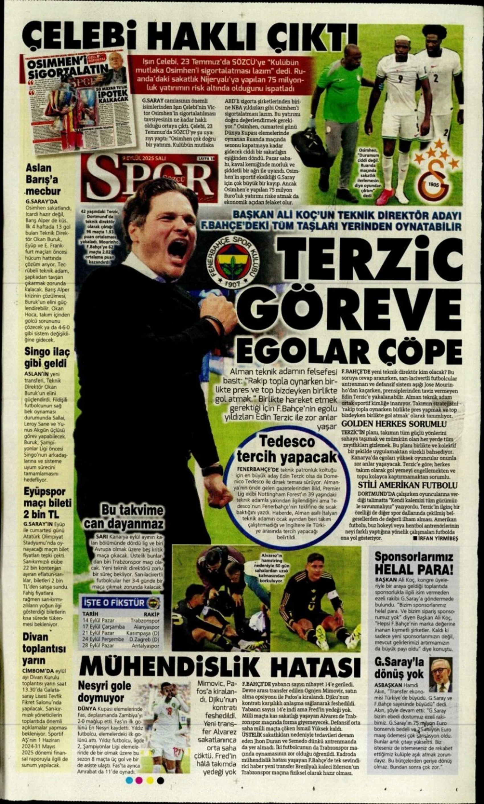 Sporda günün manşetleri... Fenerbahçe'de teknik direktör düğümü çözülüyor