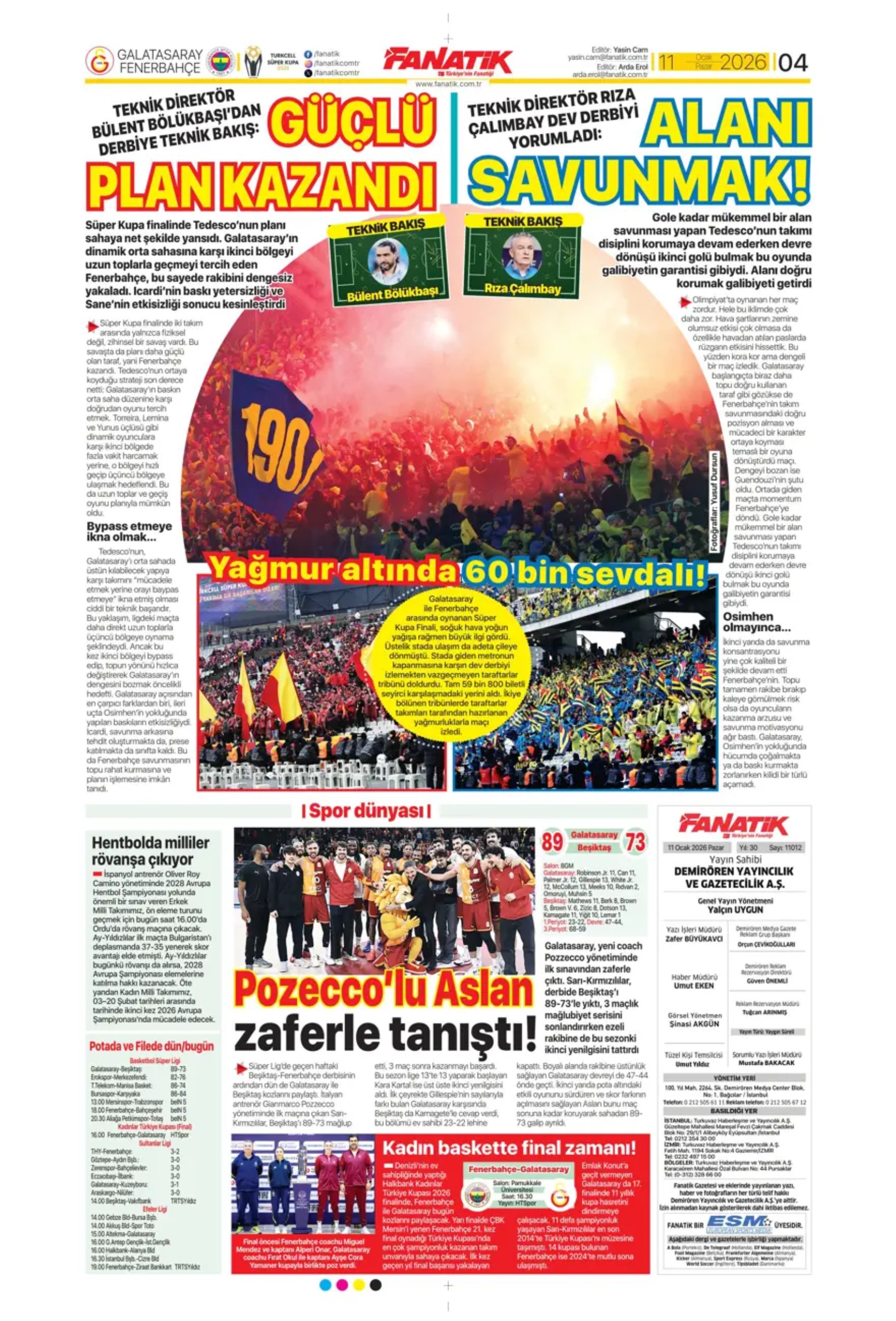 Sporun manşetleri: Gazeteler, Fenerbahçe'nin Süper Kupa zaferini nasıl gördü?