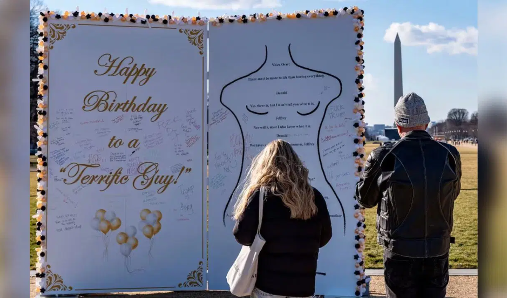 Epstein’a gönderilen doğum günü notunun dev afişi Washington’da tartışma yarattı