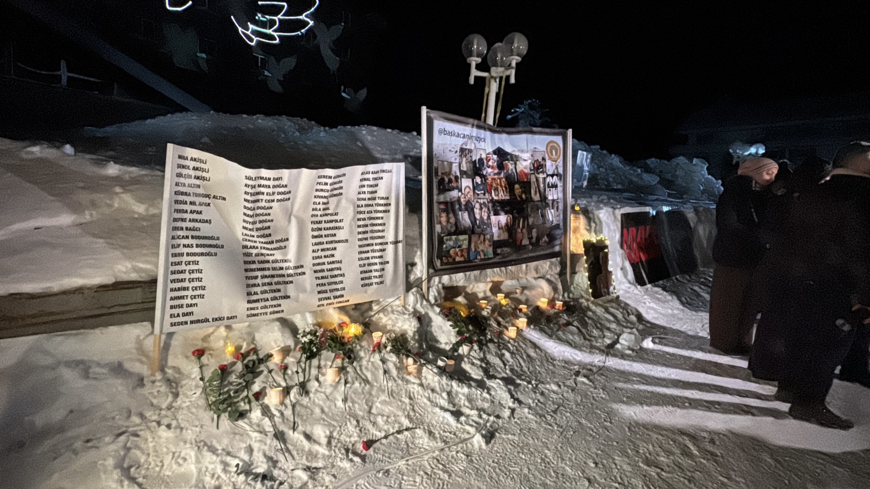 Kartalkaya faciasının birinci yıl dönümü: Otele 'melek' sembolü yansıtıldı