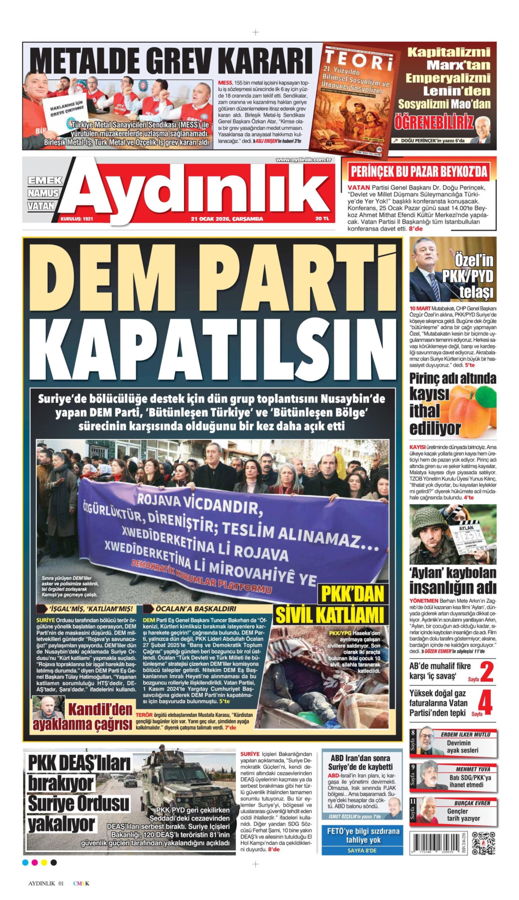 21 Ocak 2026 gazete manşetleri: Gazeteler, Türk Bayrağı'na hain saldırıyı nasıl gördü?