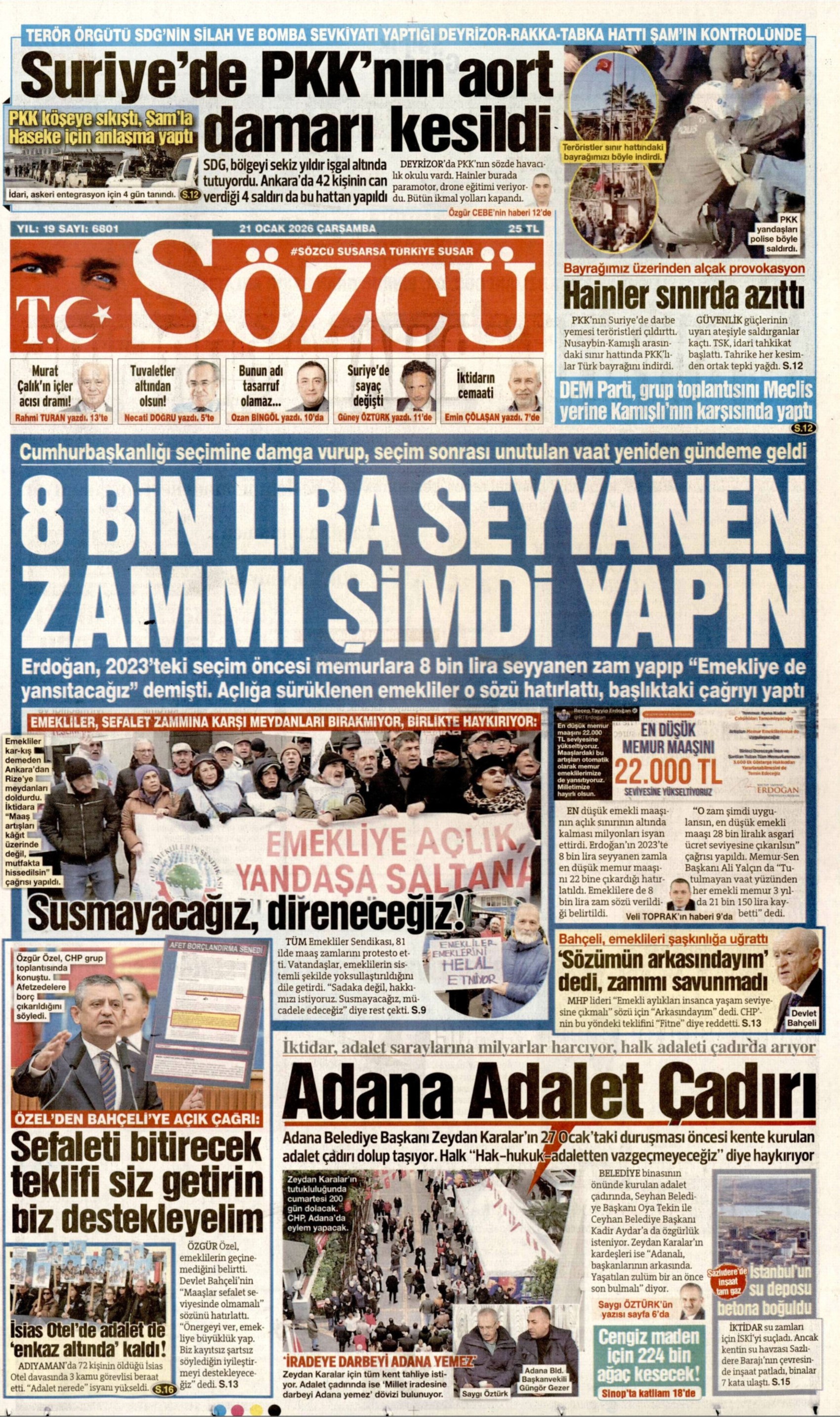 21 Ocak 2026 gazete manşetleri: Gazeteler, Türk Bayrağı'na hain saldırıyı nasıl gördü?