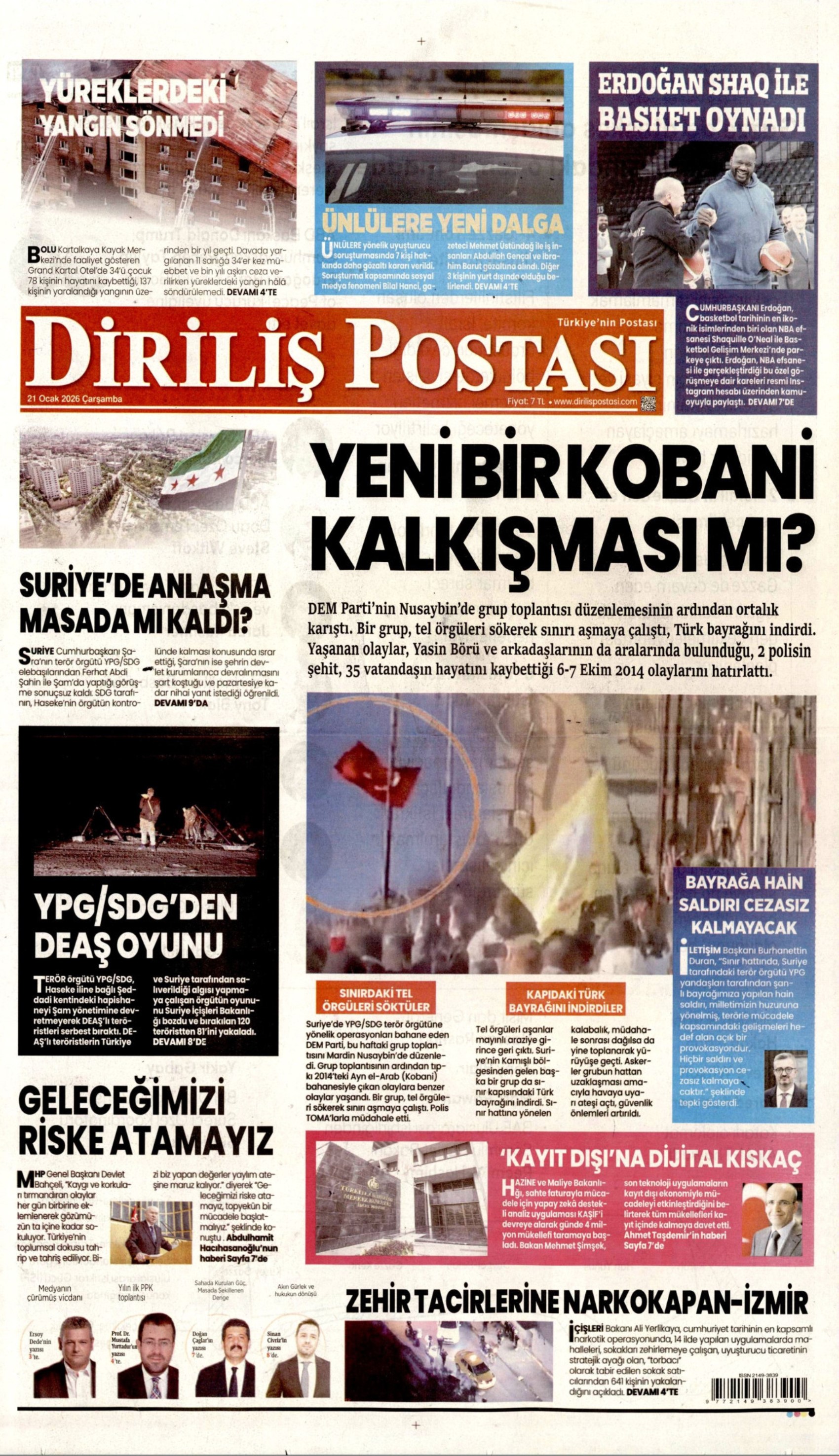 21 Ocak 2026 gazete manşetleri: Gazeteler, Türk Bayrağı'na hain saldırıyı nasıl gördü?