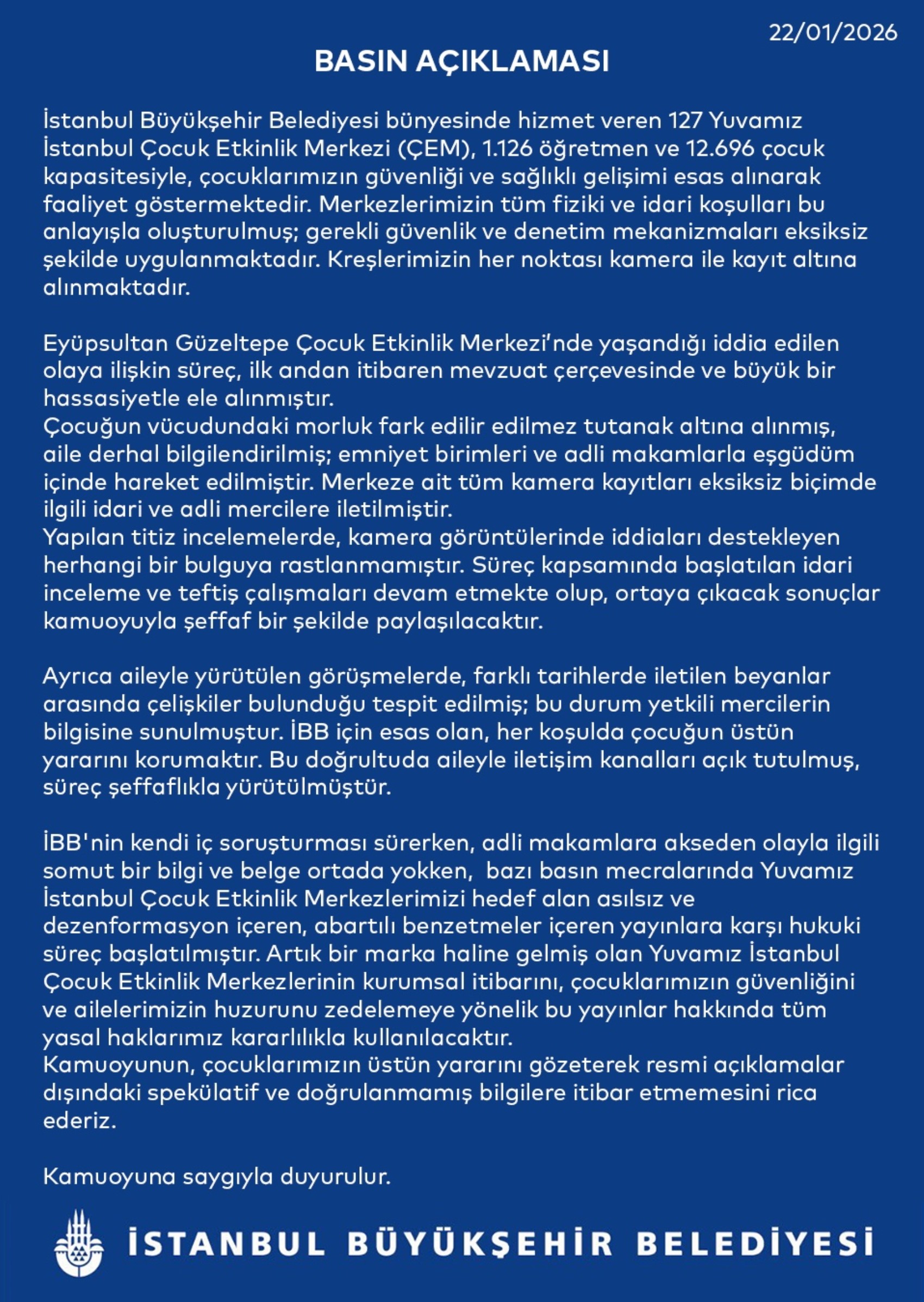 İBB kreşinde istismar ve darp iddiası