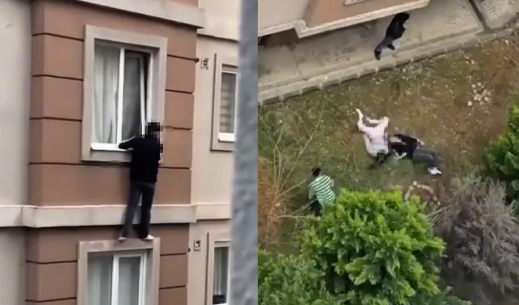 Yakalanma korkusuyla camdan atladılar