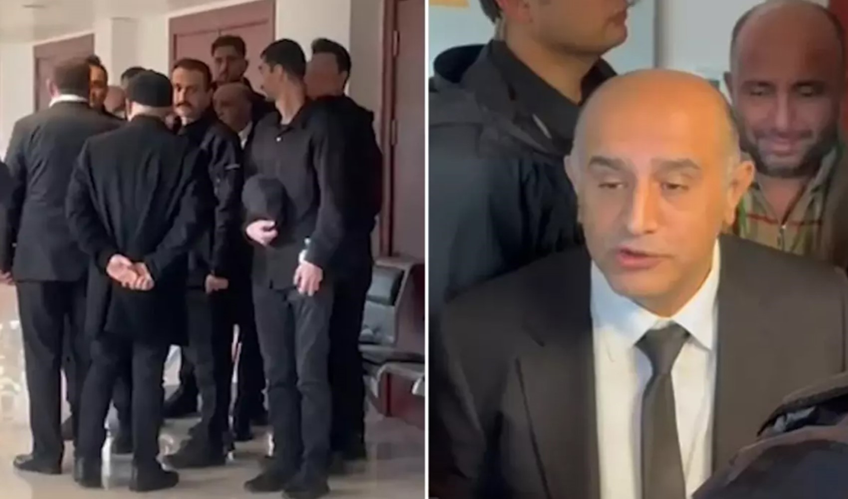 CHP Grup Başkanvekili Murat Emir, Aziz İhsan Aktaş'ın çevresindeki kalabalığa açıklık getirdi: Koruma değil şirket çalışanları