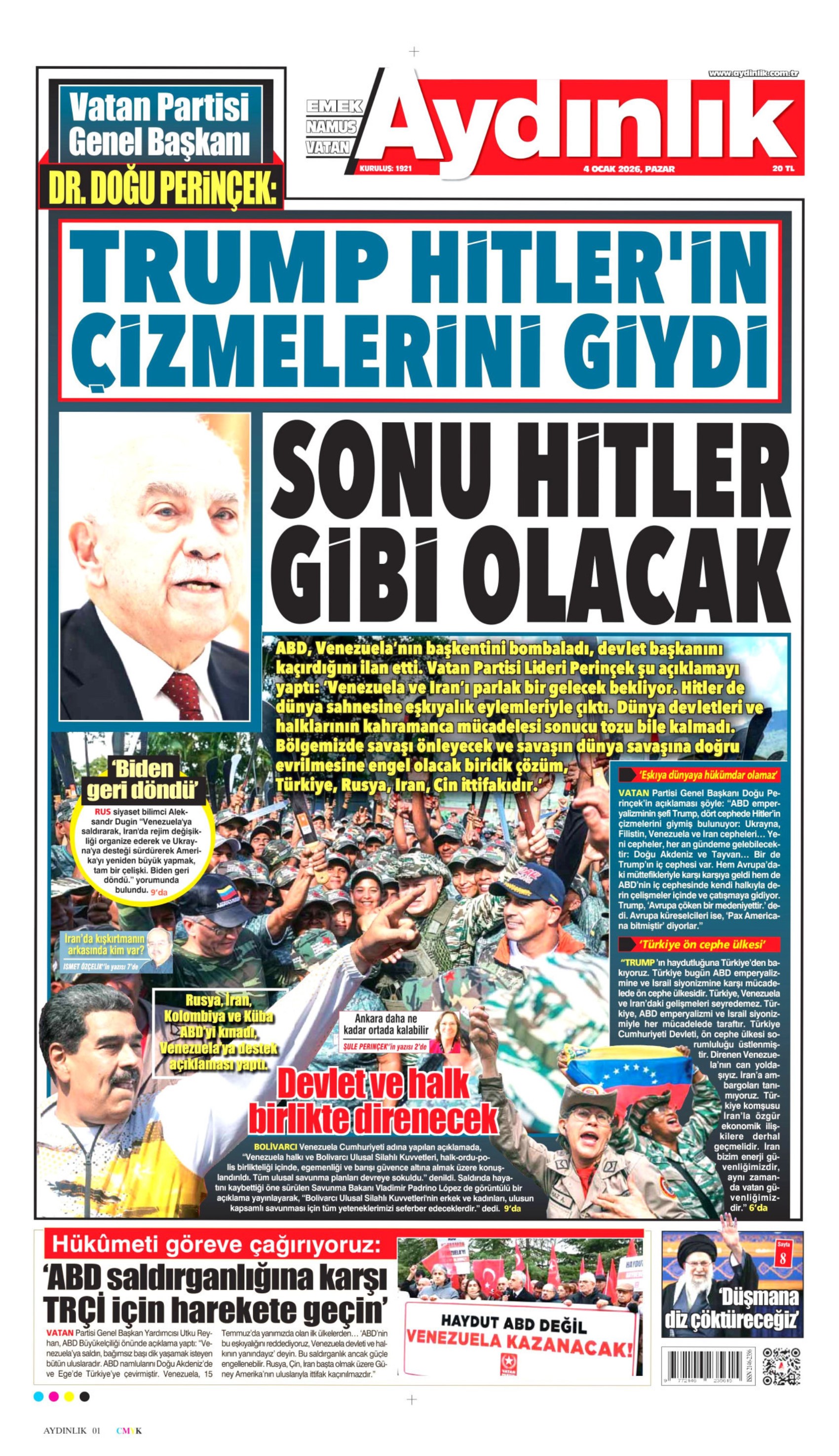 4 Ocak 2026 gazete manşetleri: Gazeteler, ABD'nin Venezuela'ya saldırısını ve Maduro'yu kaçırmasını nasıl gördü?