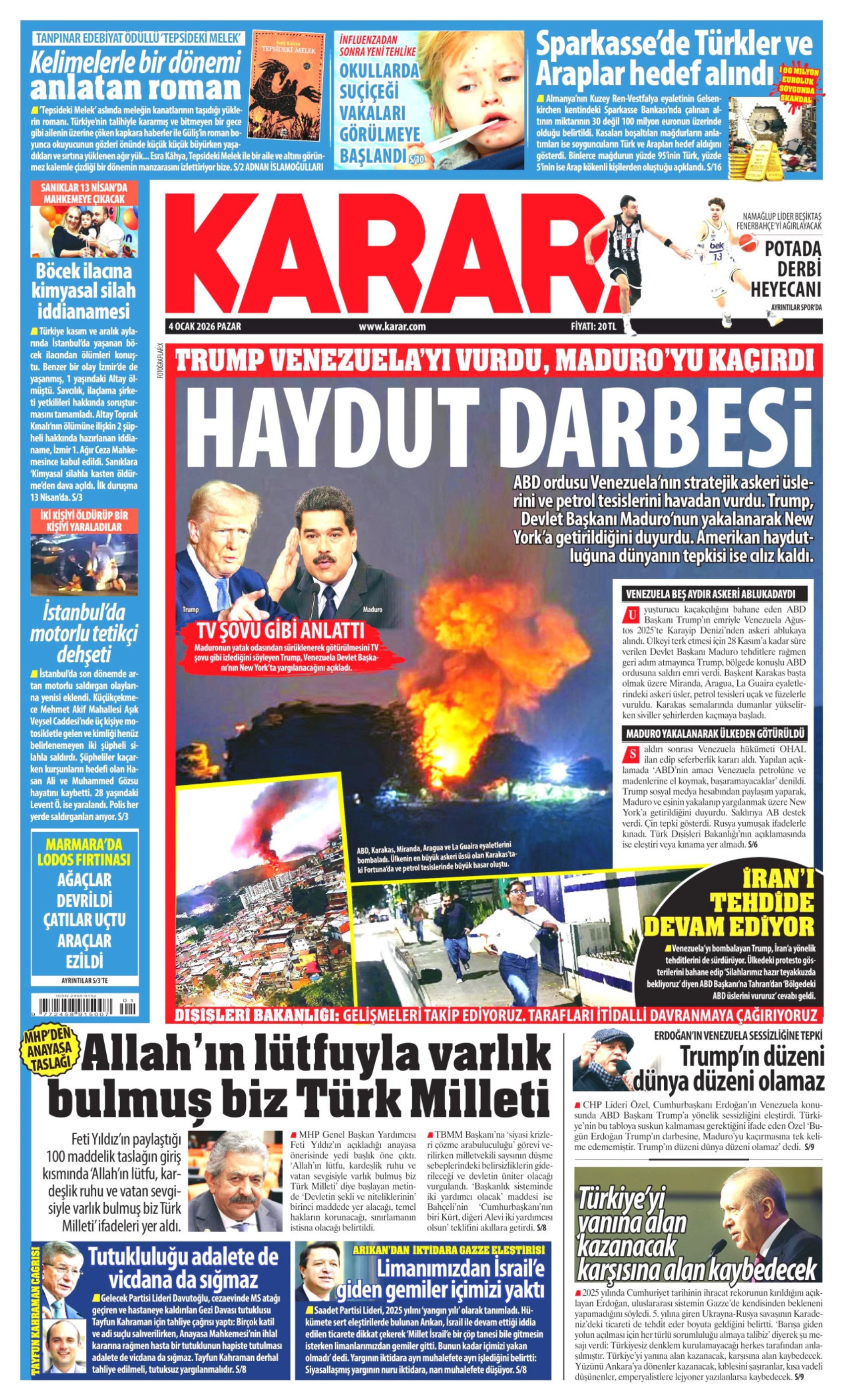 4 Ocak 2026 gazete manşetleri: Gazeteler, ABD'nin Venezuela'ya saldırısını ve Maduro'yu kaçırmasını nasıl gördü?