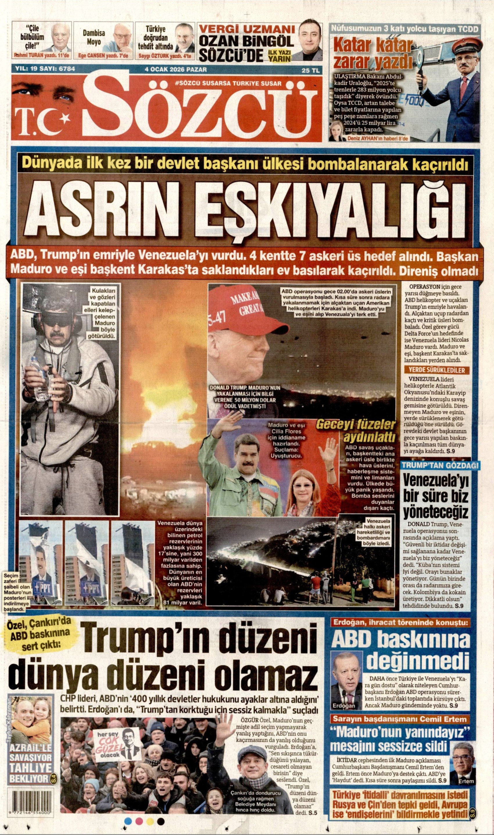 4 Ocak 2026 gazete manşetleri: Gazeteler, ABD'nin Venezuela'ya saldırısını ve Maduro'yu kaçırmasını nasıl gördü?