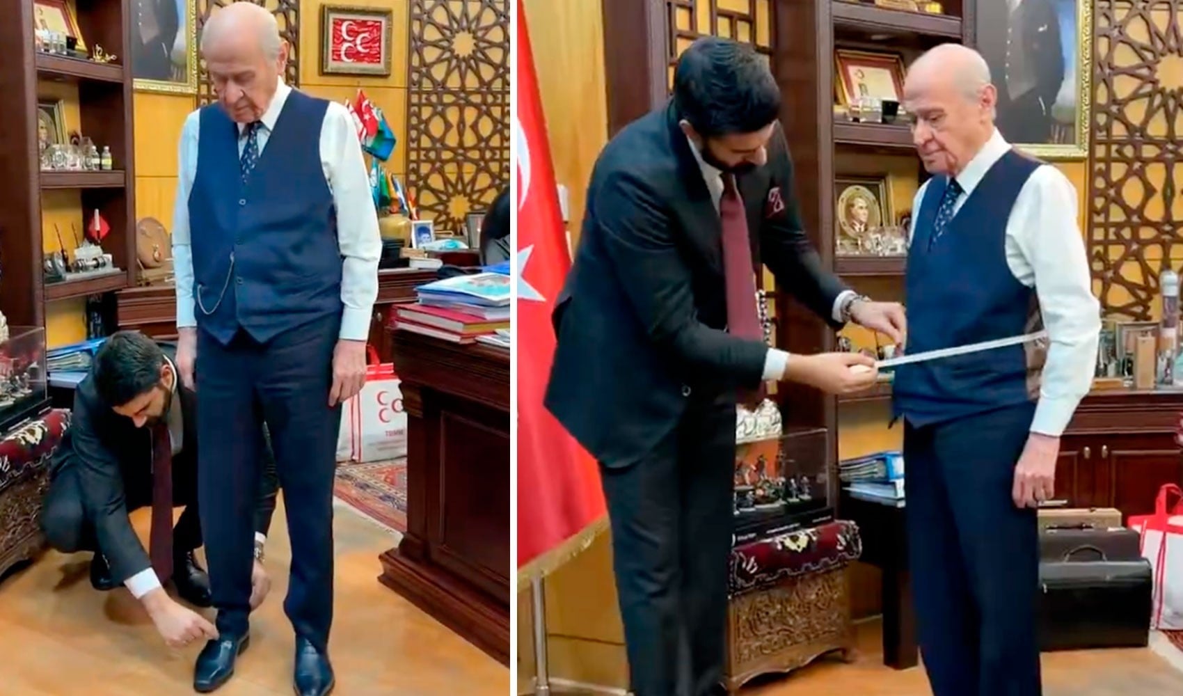 Eski Kısmetse Olur yarışmacısı Devlet Bahçeli’ye özel takım dikecek: Ölçüleri aldığı anları paylaştı