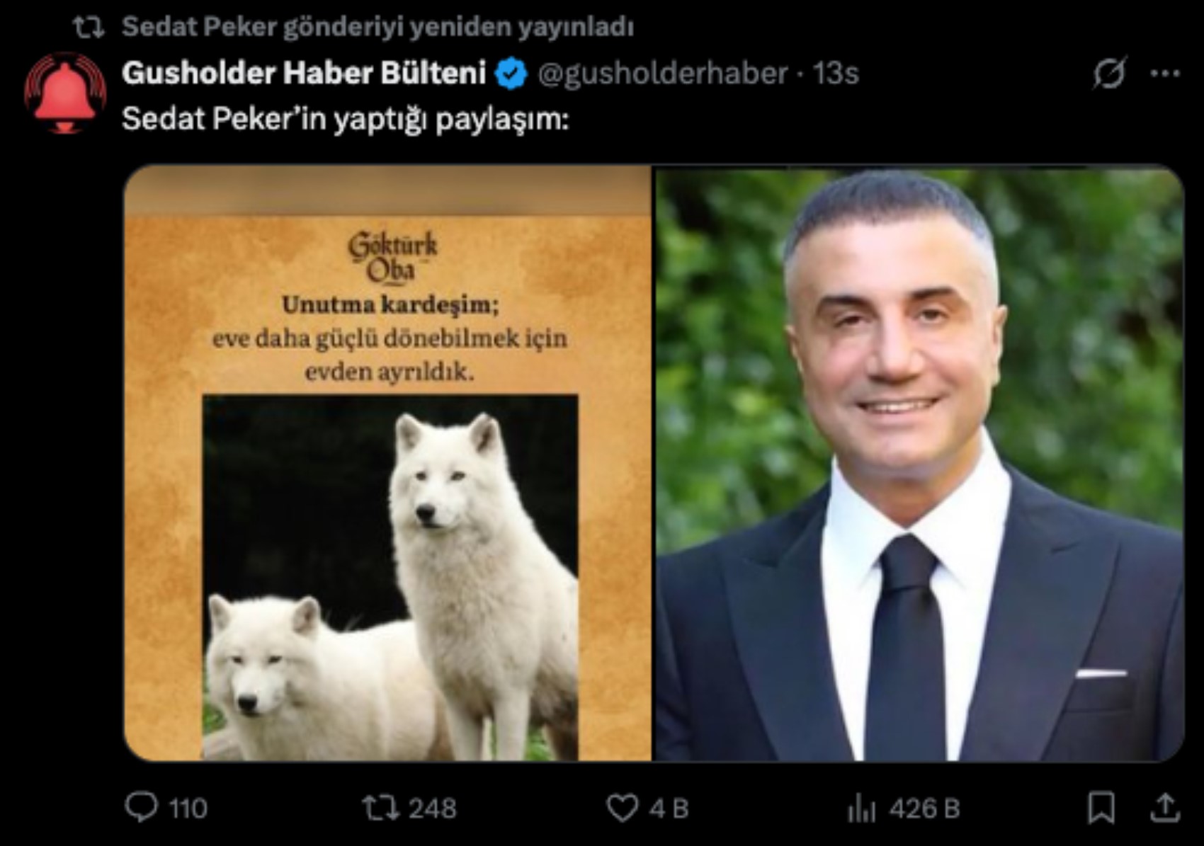Sedat Peker'den 'Eve dönüş' paylaşımı! 'Unutma kardeşim...'