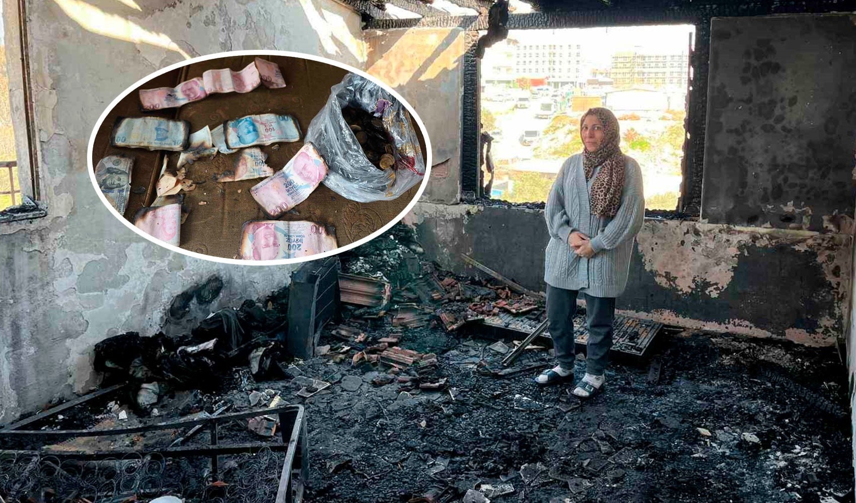 Depremde eşini ve çocuğunu kaybeden kadın ikinci felaketi yaşadı: Evi yandı, tüm birikimi kül oldu
