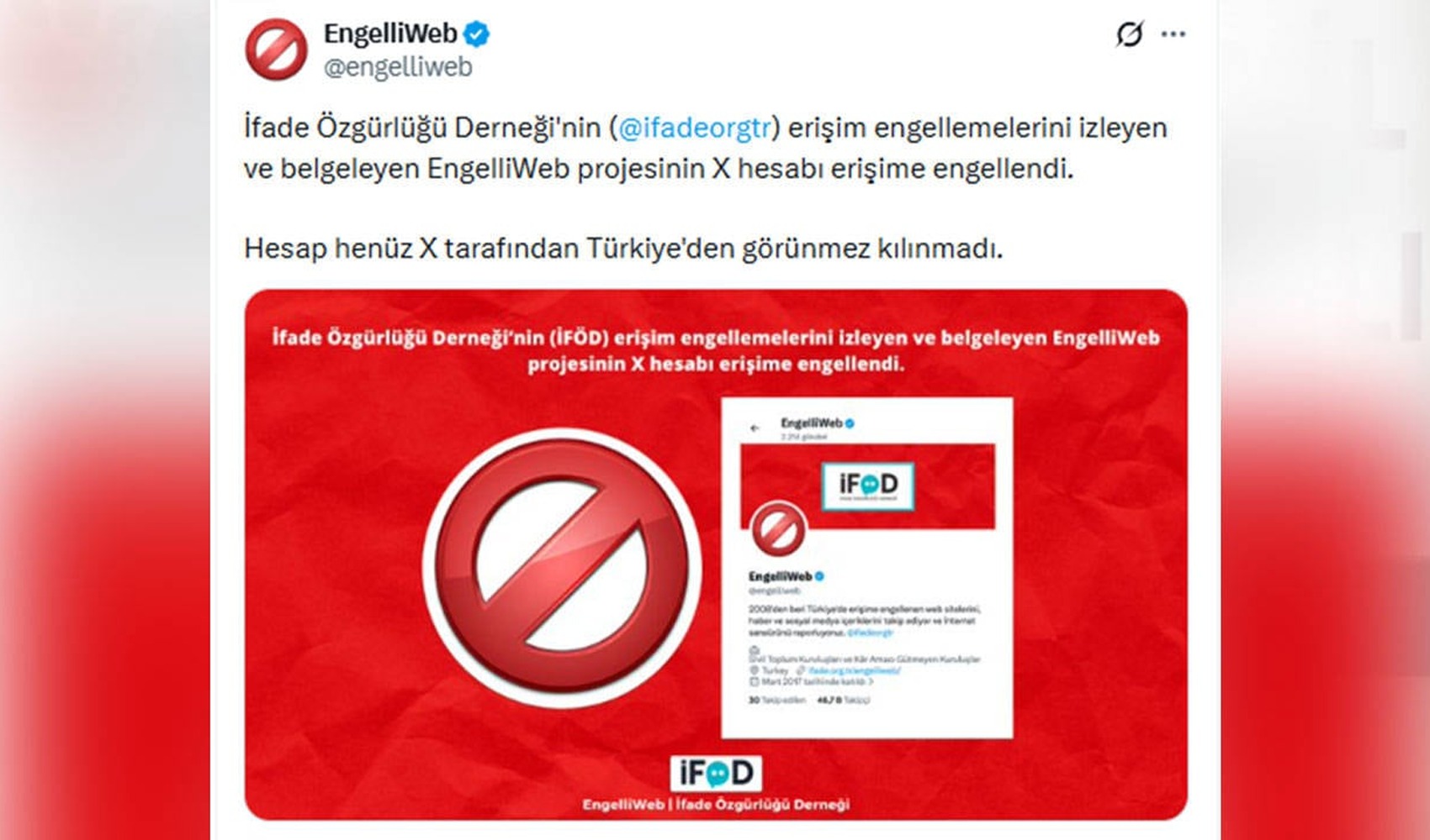 Erişim engellerini belgeleyen EngelliWeb’in X hesabına erişim engeli getirildi