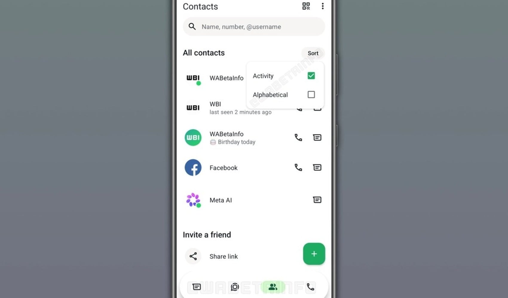 WhatsApp’a Android’de yeni 'Kişiler' sekmesi geliyor