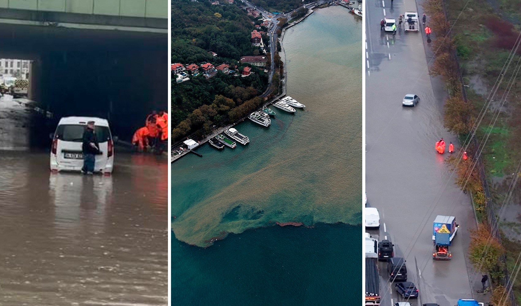 İstanbul'da sağanak kabusu: Araç çukura düştü, iş yerlerini su bastı