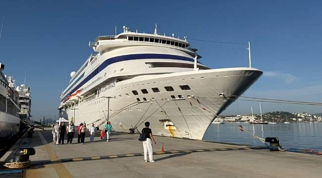 Cruise ships from different countries at Bodrum Port