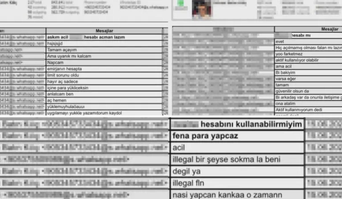 WhatsApp mesaj dökümlerinden oluşan bulanıklaştırılmış bir görsel.