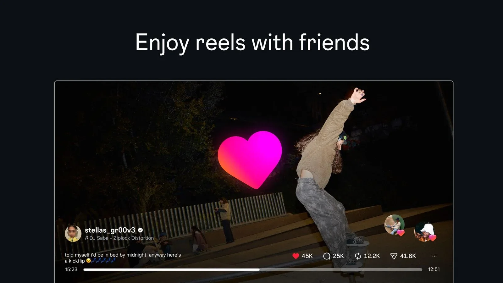 Apple TV ekranında Instagram Reels izleme deneyimini gösteren tanıtım görseli.