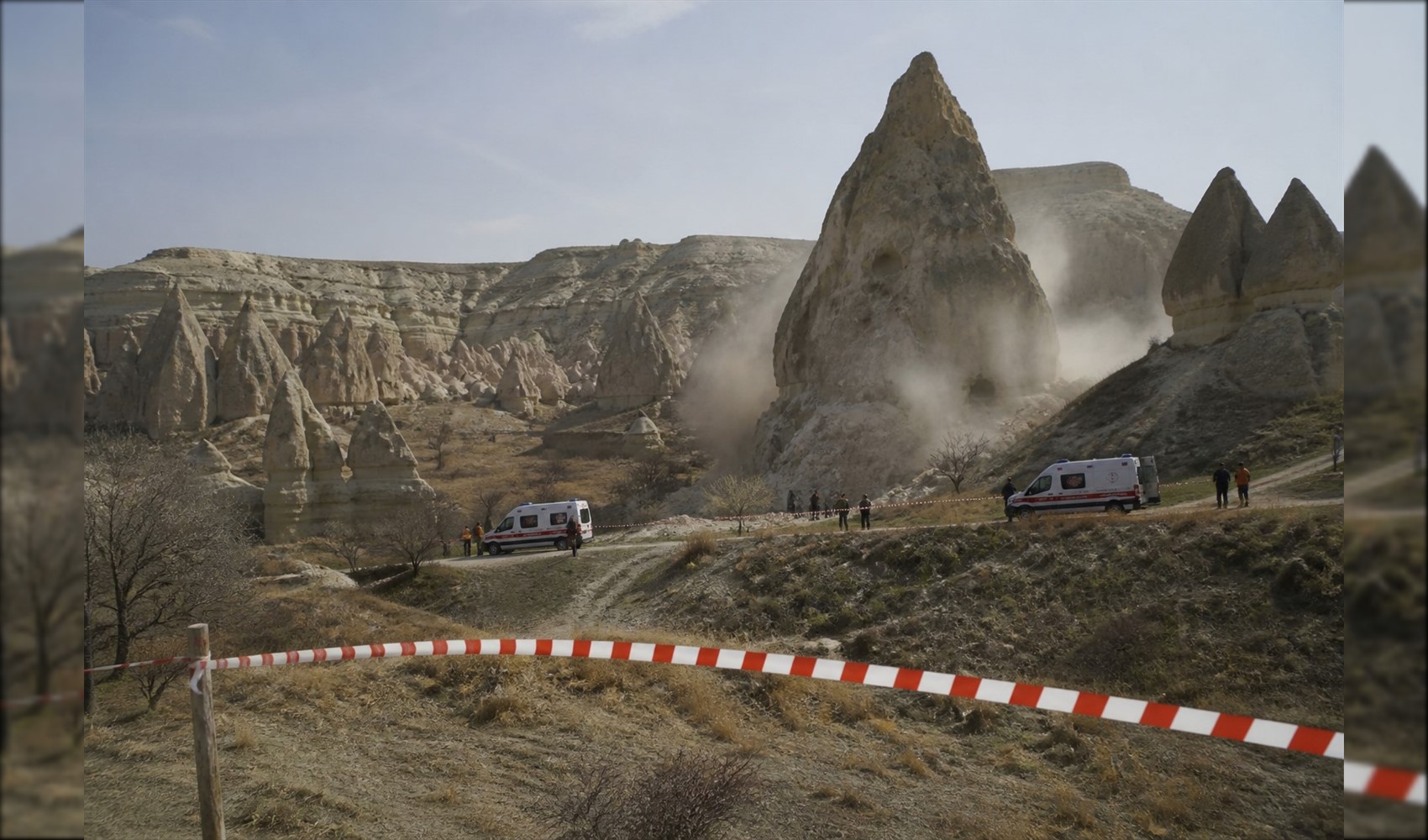 Fairy chimney collapses at the entrance of Göreme Open Air Museum: 3 people lost their lives, 5 tourists injured