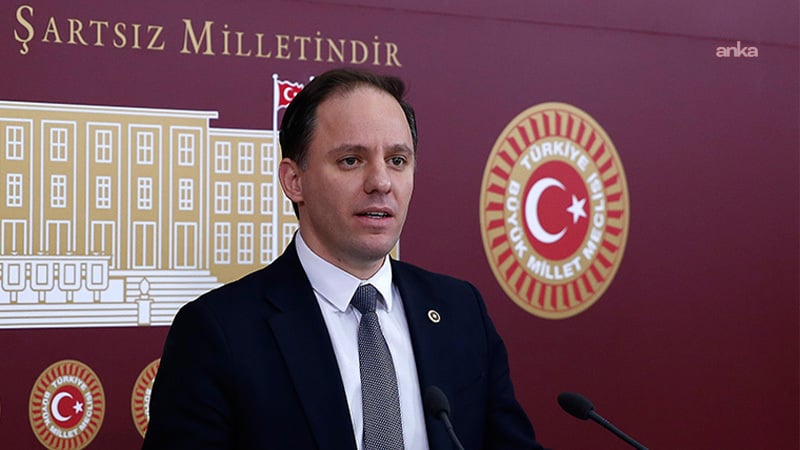 Deniz Yavuzyılmaz, TBMM’de basın açıklaması yaparken görülüyor.