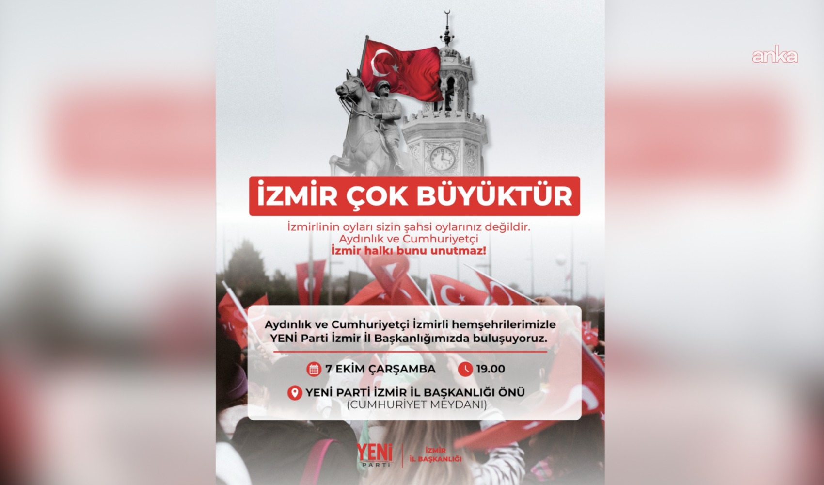 YENİ Parti’den İzmir’de buluşma çağrısı