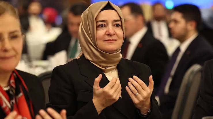Fatma Betül Sayan Kaya is seen at a meeting.