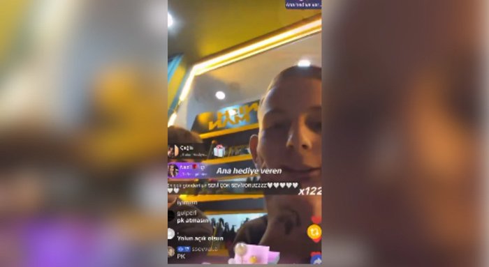 Hamid’in TikTok canlı yayın ekranından alınmış görüntüsü.