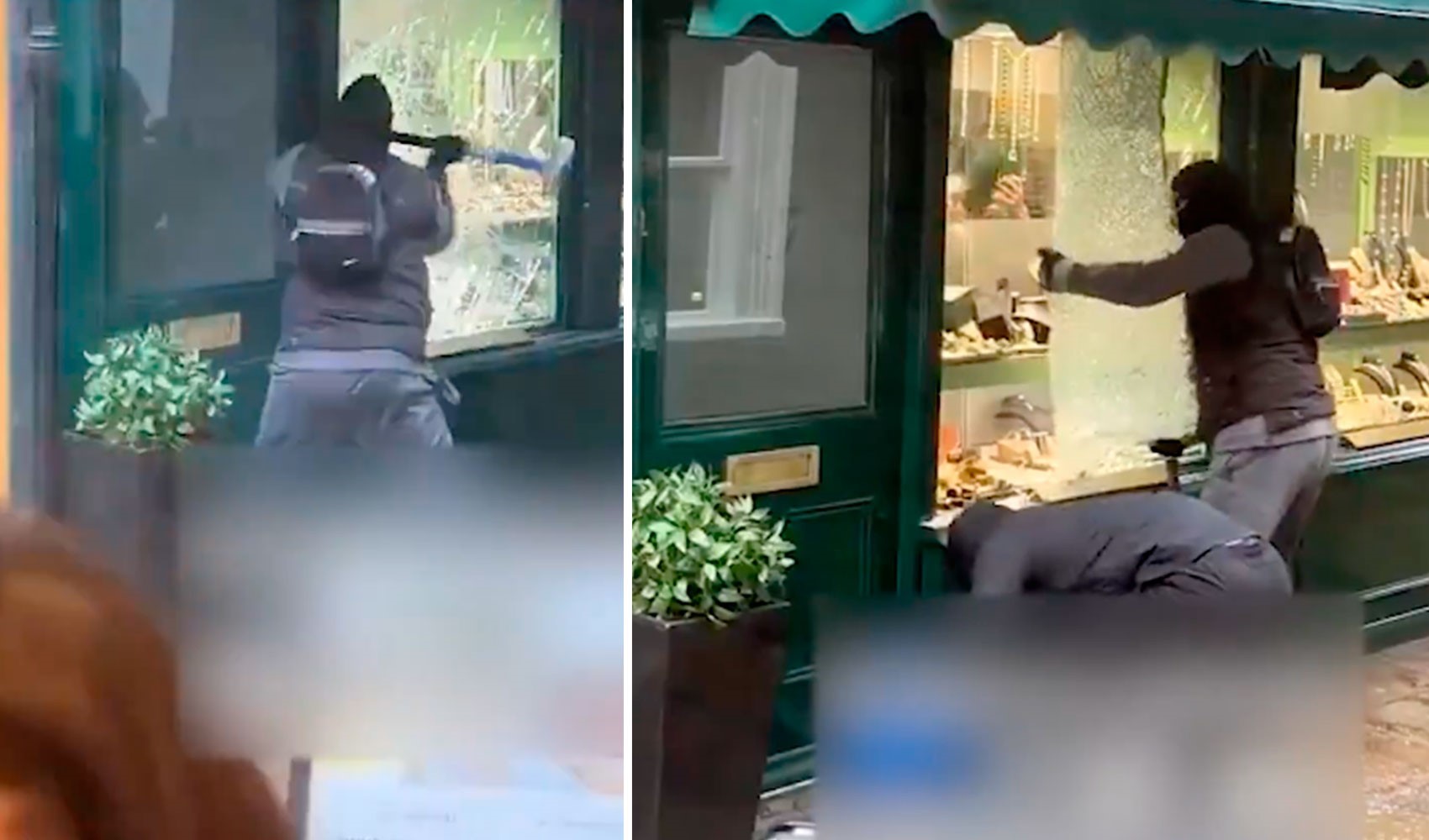 Gündüz vakti balyozla camı kırıp kuyumcuyu soydular!