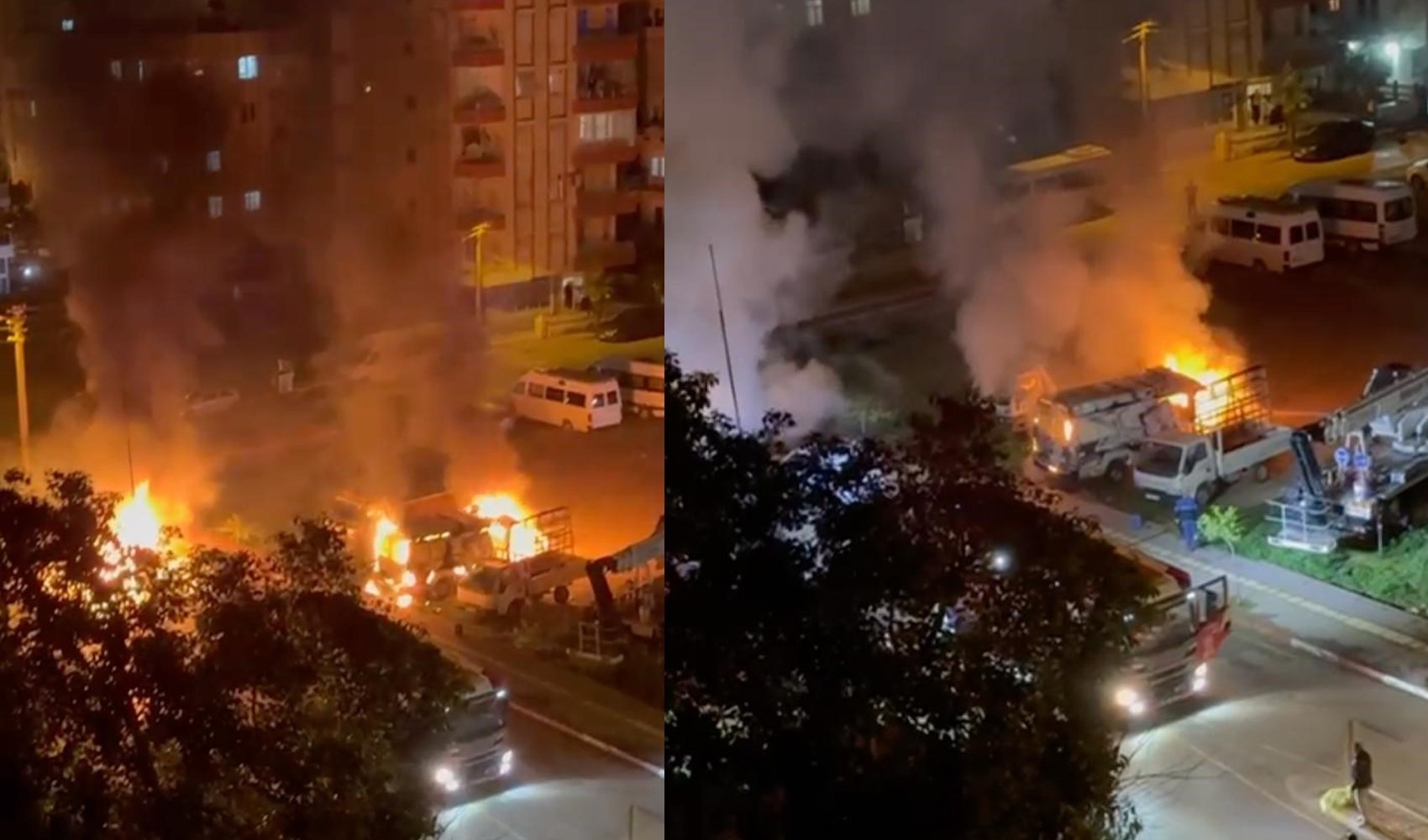 Benzin dökerek hem kendinin hem de kız arkadaşının aracını yaktı: Alevler yakındaki kamyonete sıçradı