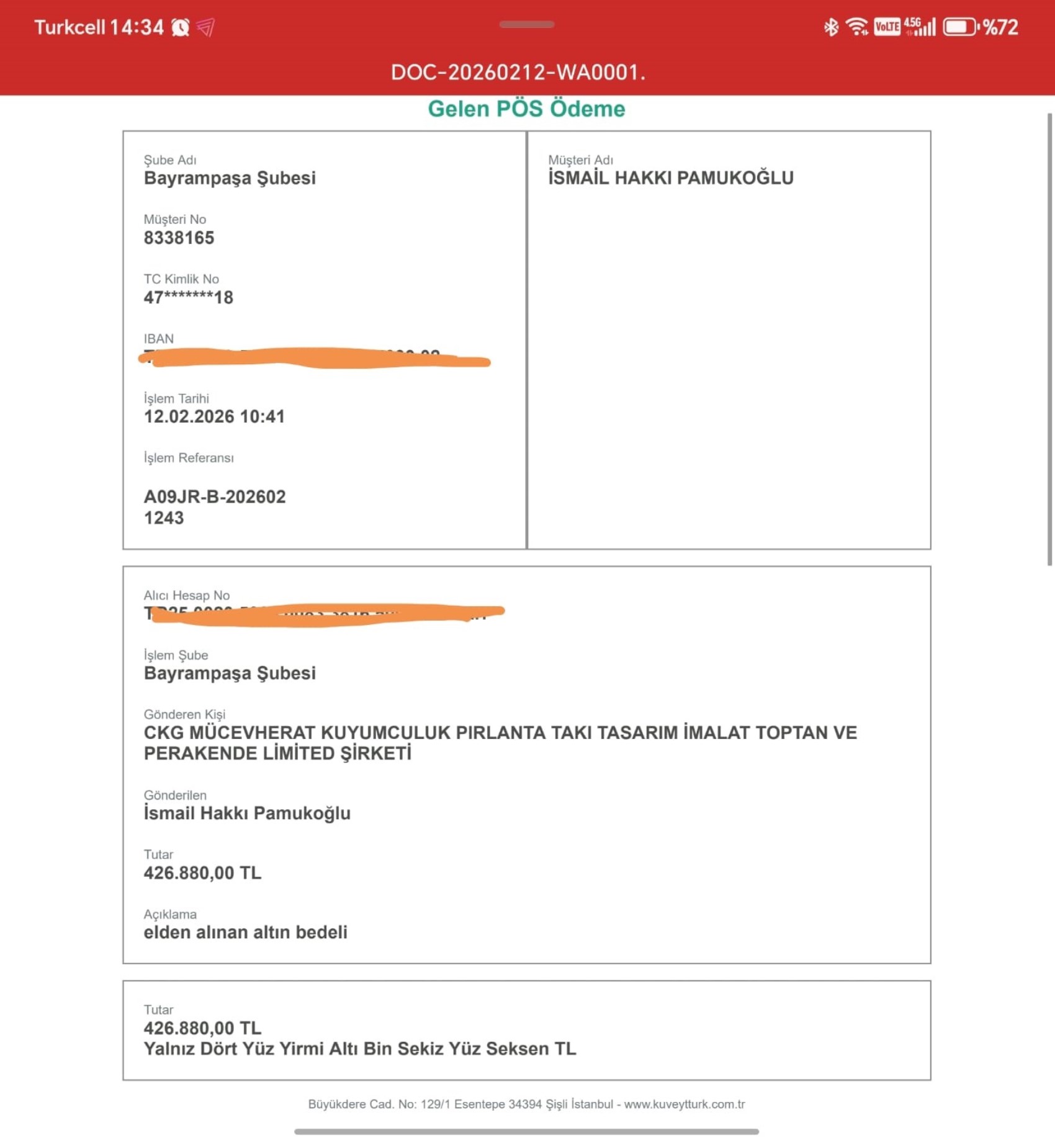 Hesabına bilmediği bir yerden 426 bin lira geldi