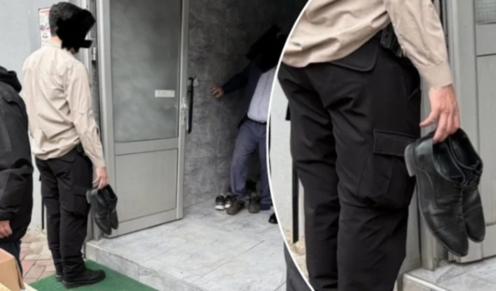 Polis, kaymakamın ayakkabısını taşıdı: Görüntüler tepkiyle karşılandı