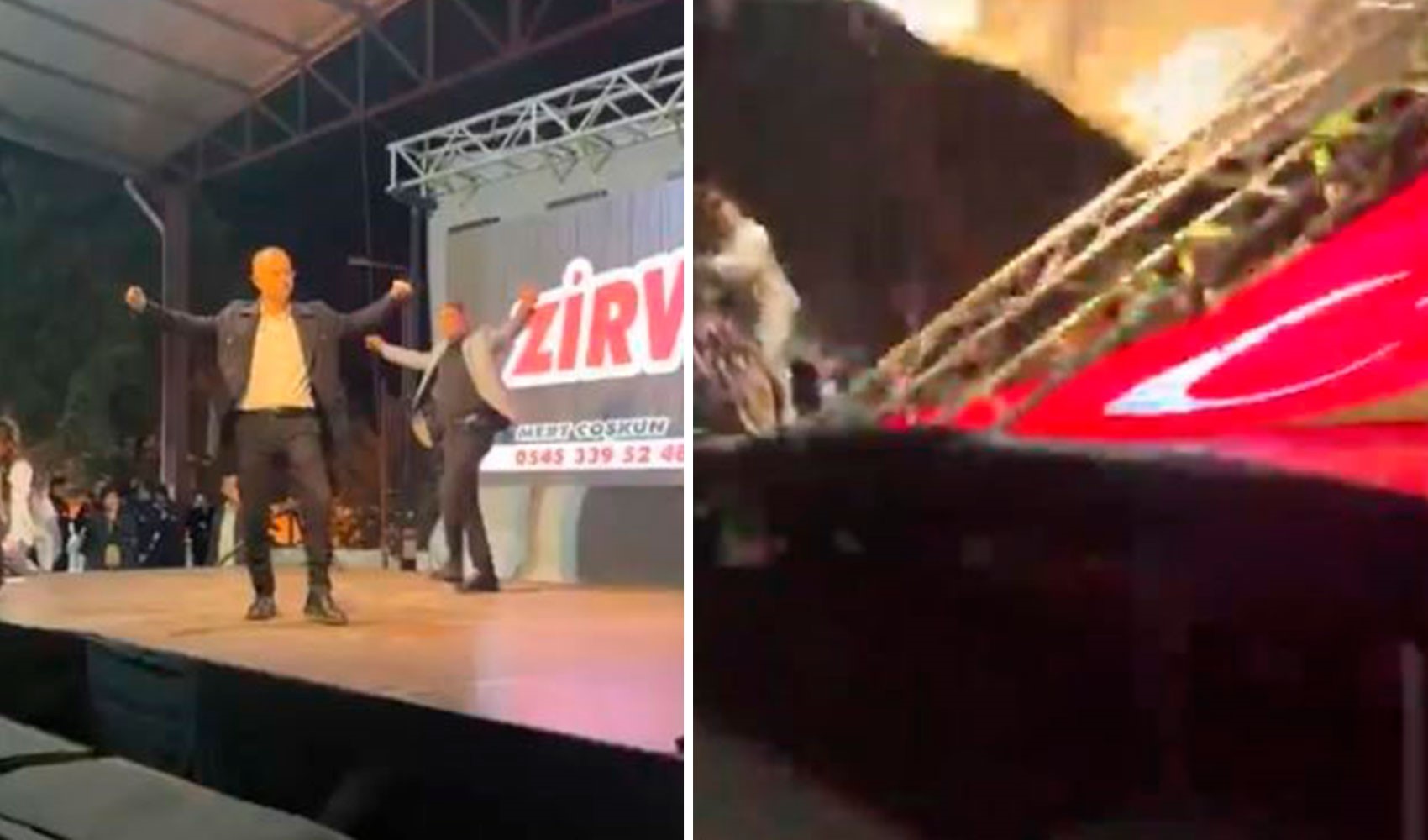 Zeybek oynayan belediye başkanı saniyelerle kurtuldu!