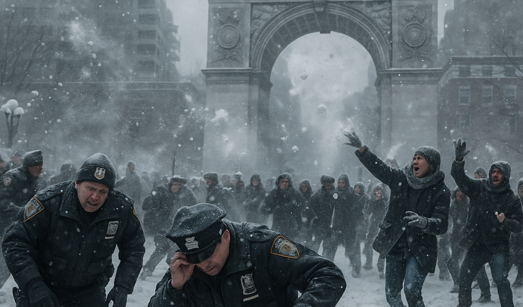 New York'ta kartopu savaşı polis şiddetine dönüştü, 4 memur hastanede