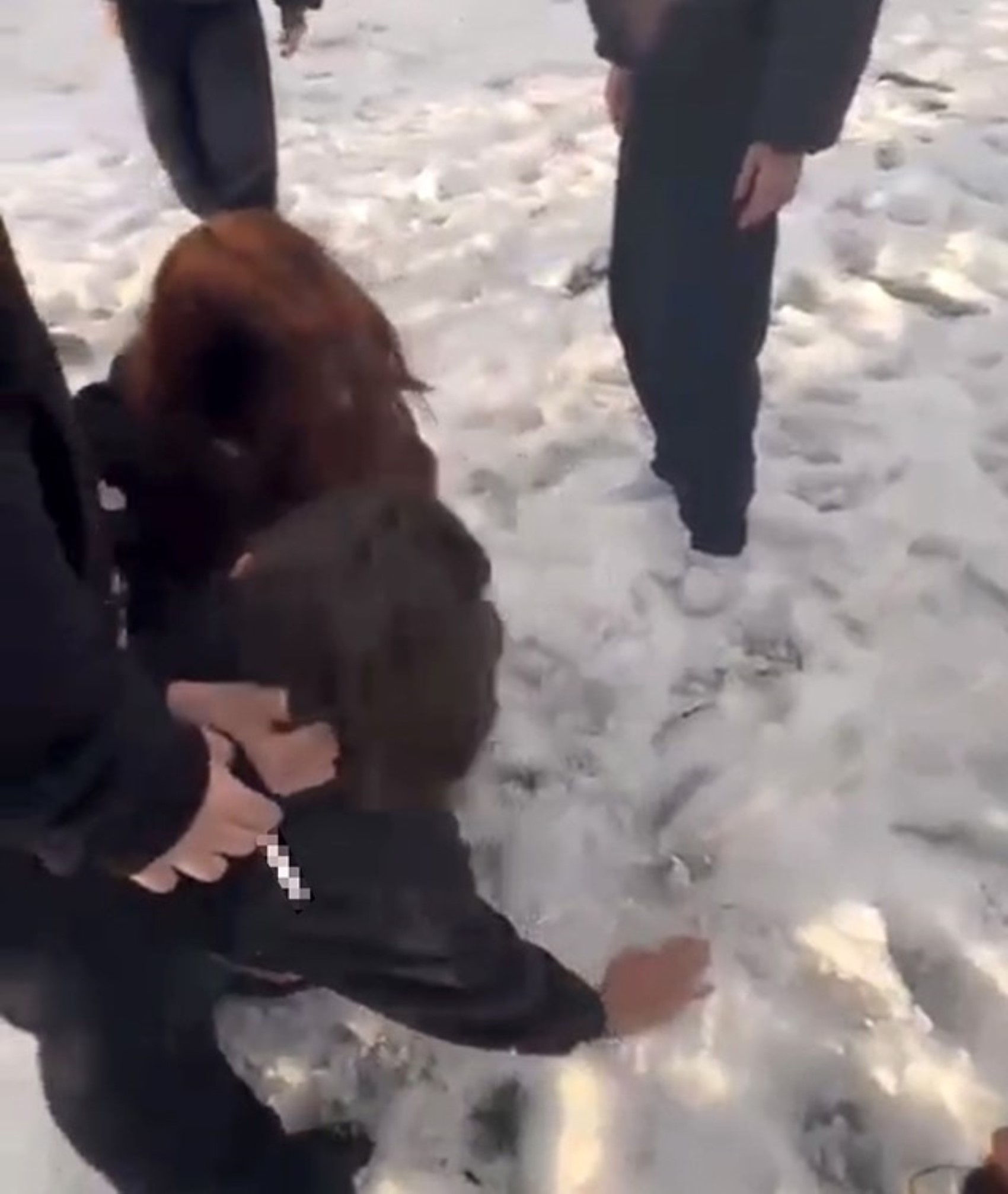 Ortaokul öğrencilerinin önünü kesip darp ettiler: Saçlarından sürüklediler