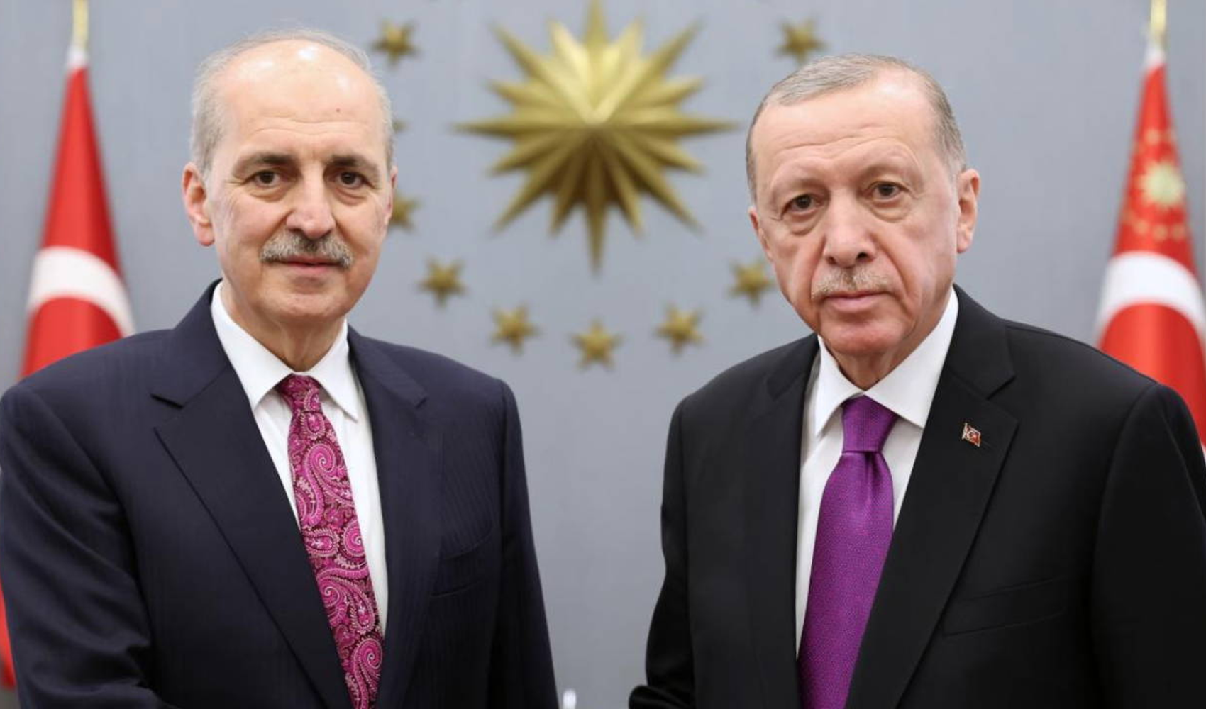 Cumhurbaşkanı Erdoğan, TBMM Başkanı Kurtulmuş ile Dolmabahçe'de bir araya geldi