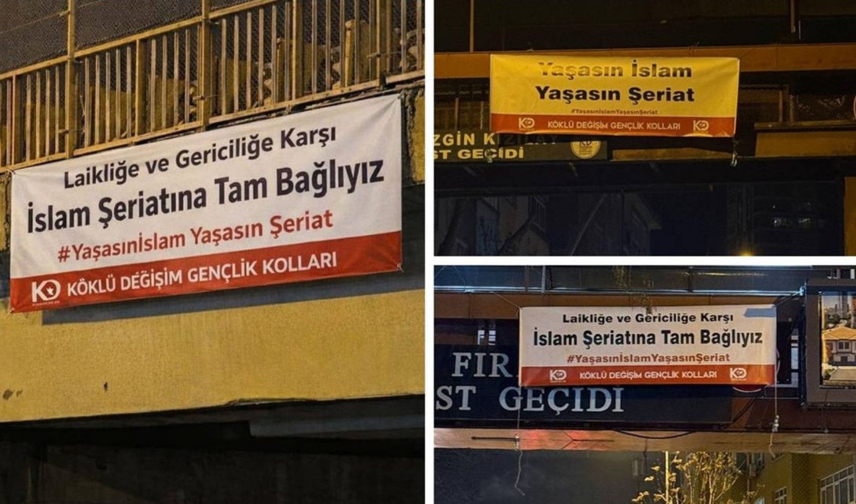 Ankara’da laikliğe Karşı şeriat propagandası yapan pankartlar asıldı