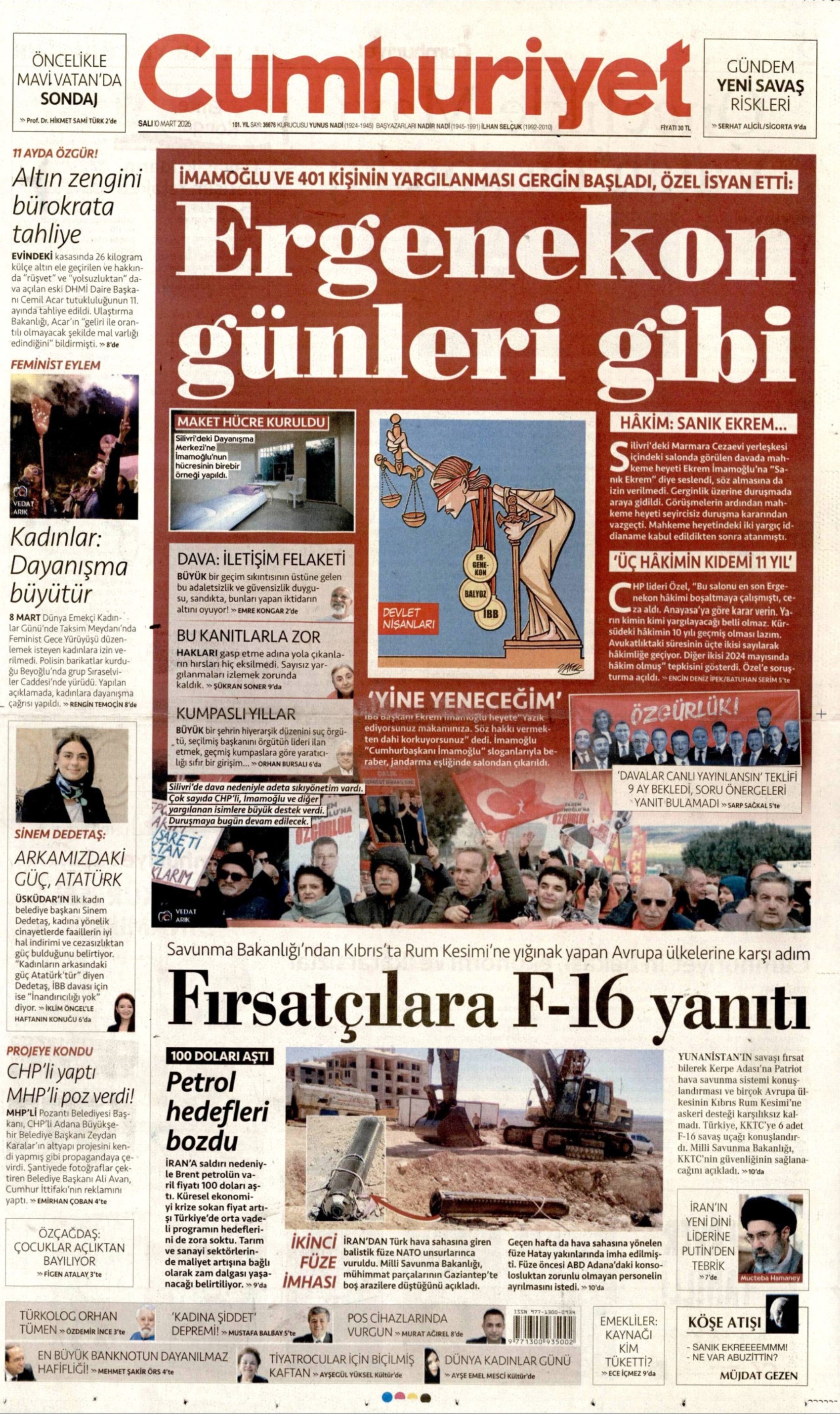 İmamoğlu ve hakim tartışmıştı: Gazeteler İBB davasının ilk gününü nasıl gördü? (10 Mart 2026 gazete manşetleri)