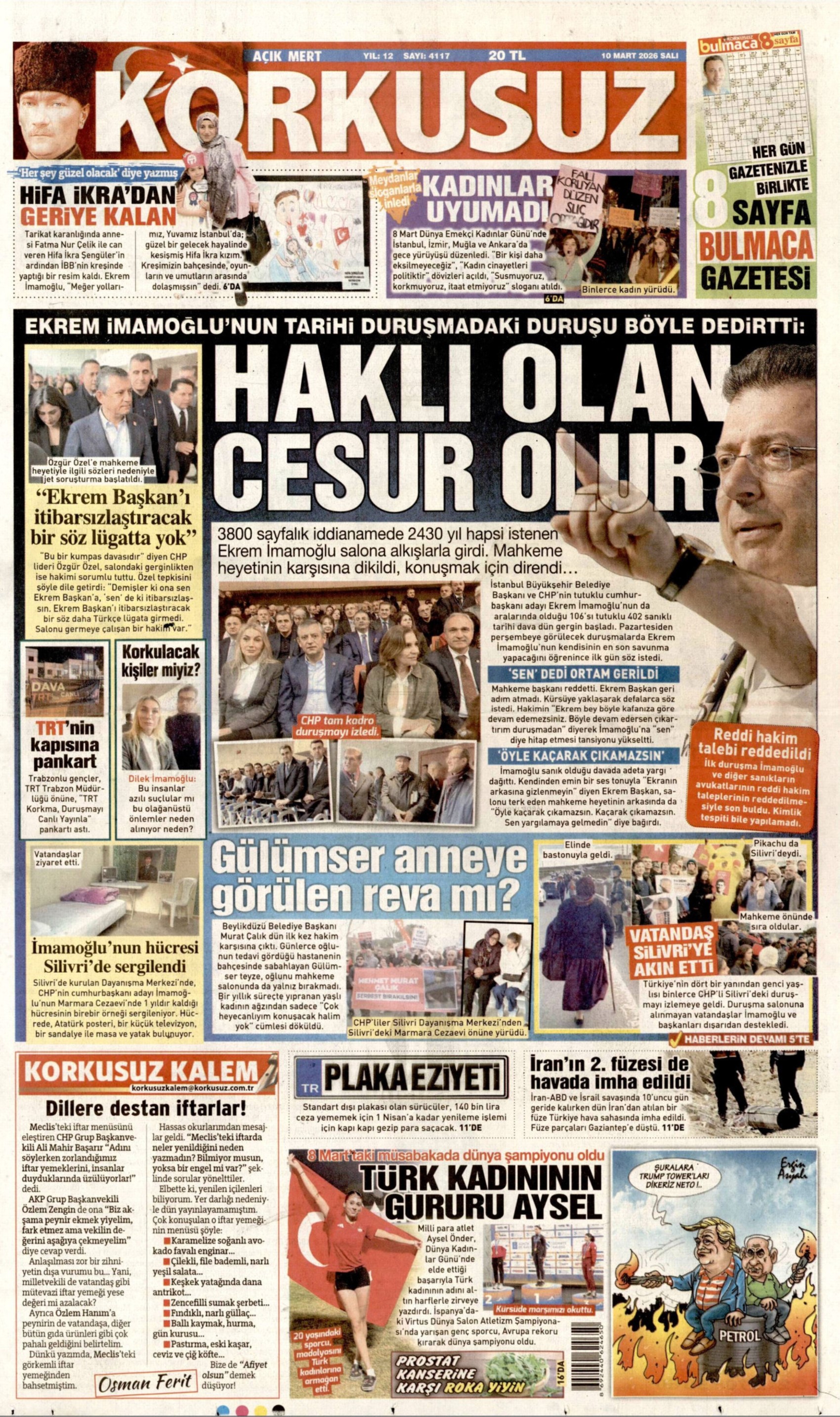 İmamoğlu ve hakim tartışmıştı: Gazeteler İBB davasının ilk gününü nasıl gördü? (10 Mart 2026 gazete manşetleri)