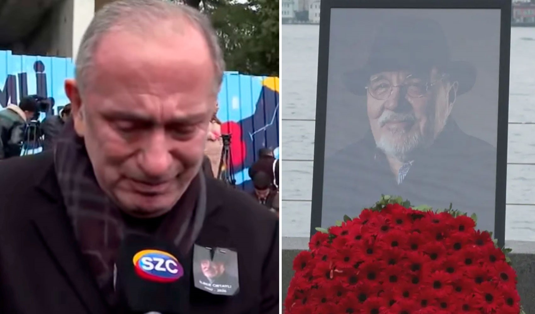 Fatih Altaylı İlber Ortaylı'nın cenaze töreninde gözyaşlarına hakim olamadı