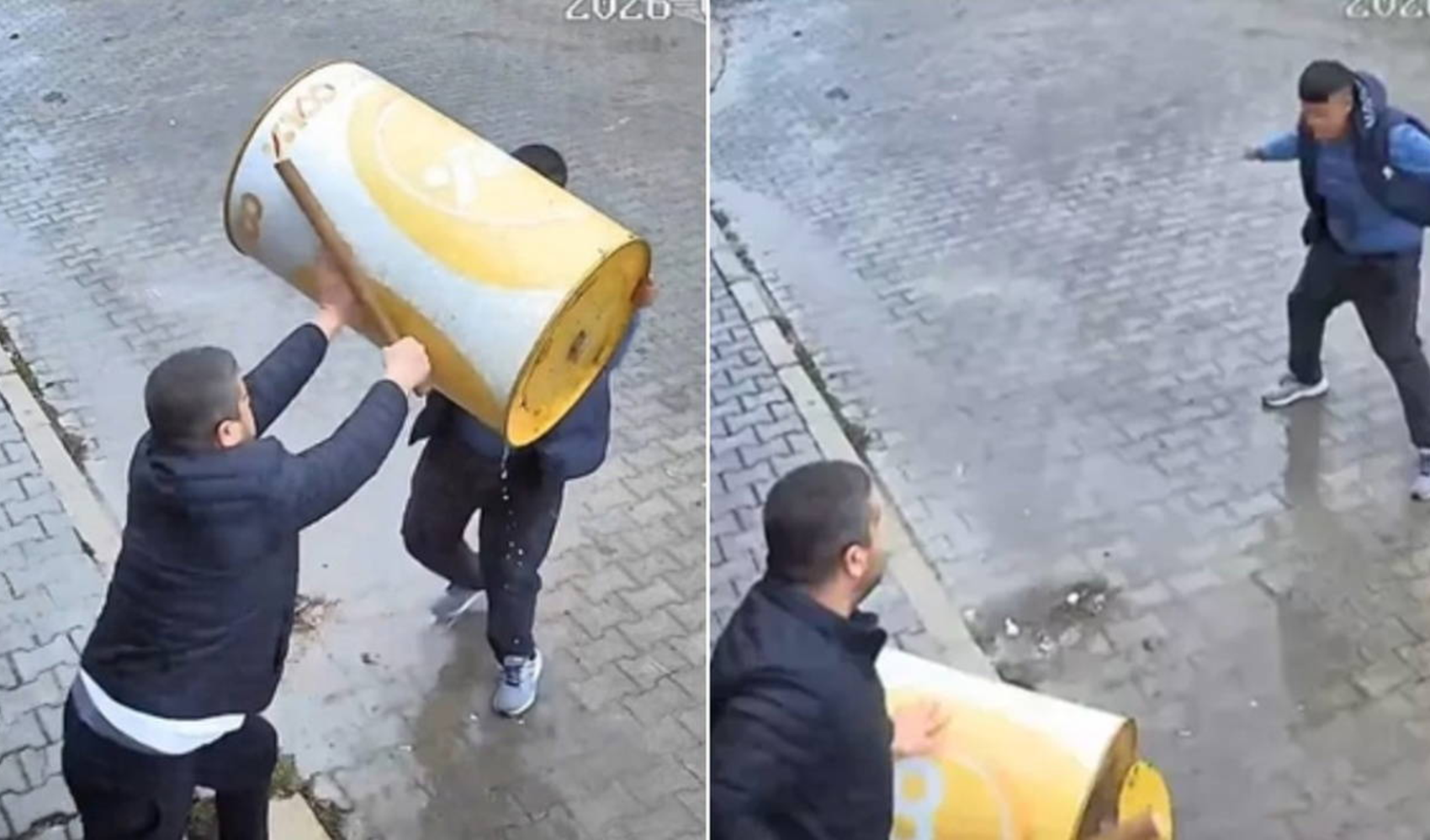 Tekel bayisinde taşlı sopalı kavga