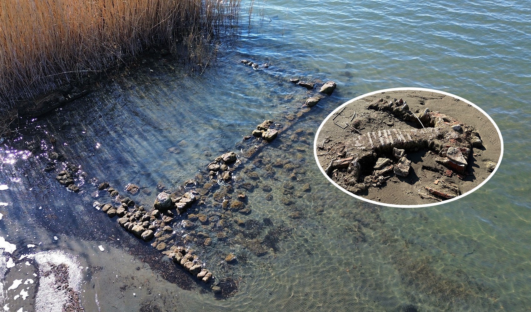 İznik Gölü çekildi, tarihi kalıntılar gün yüzüne çıktı