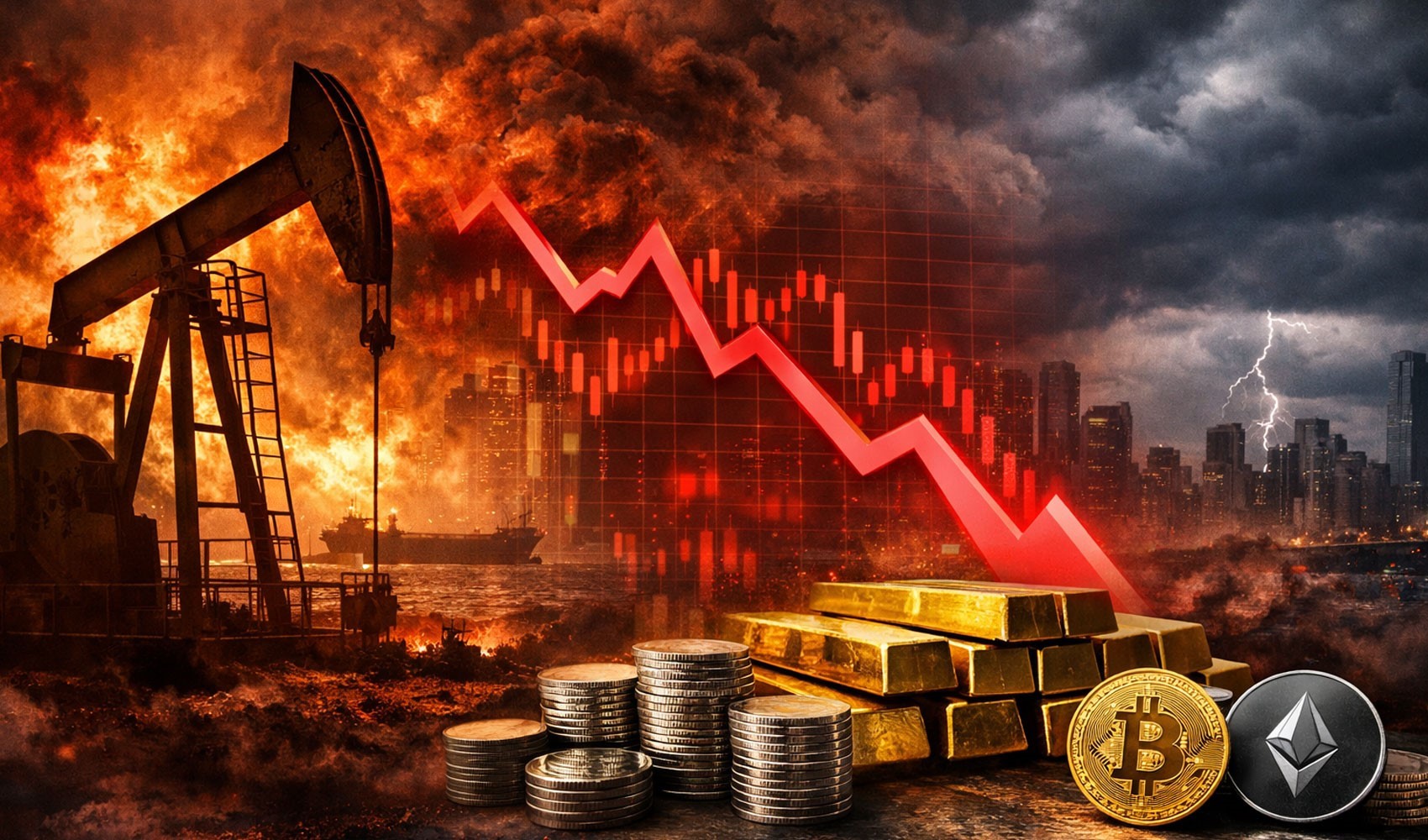 Brent petrol uçtu; altın, gümüş ve borsa çakıldı